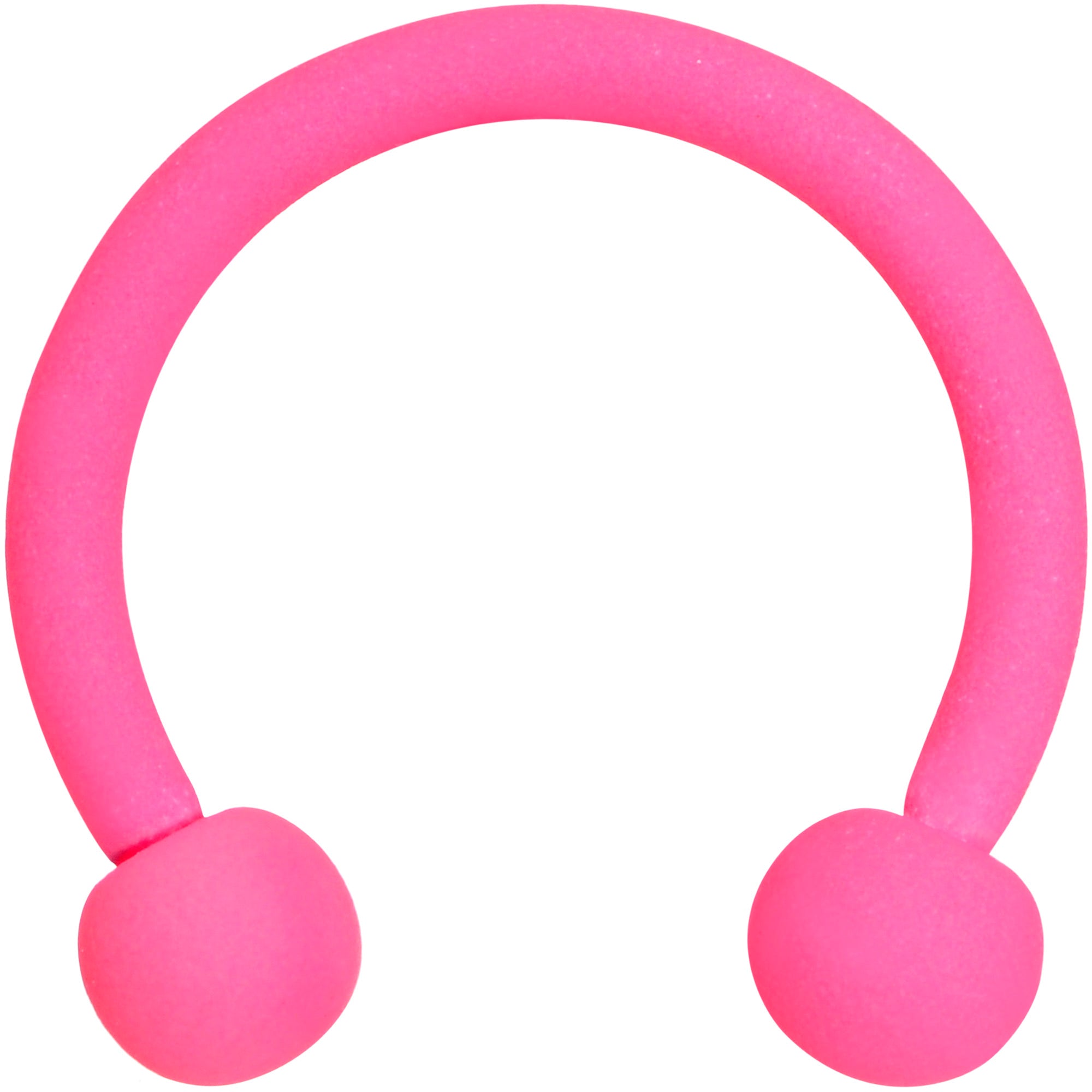 16G 3/8 Hot Pink Matte Horseshoe Circular Barbell