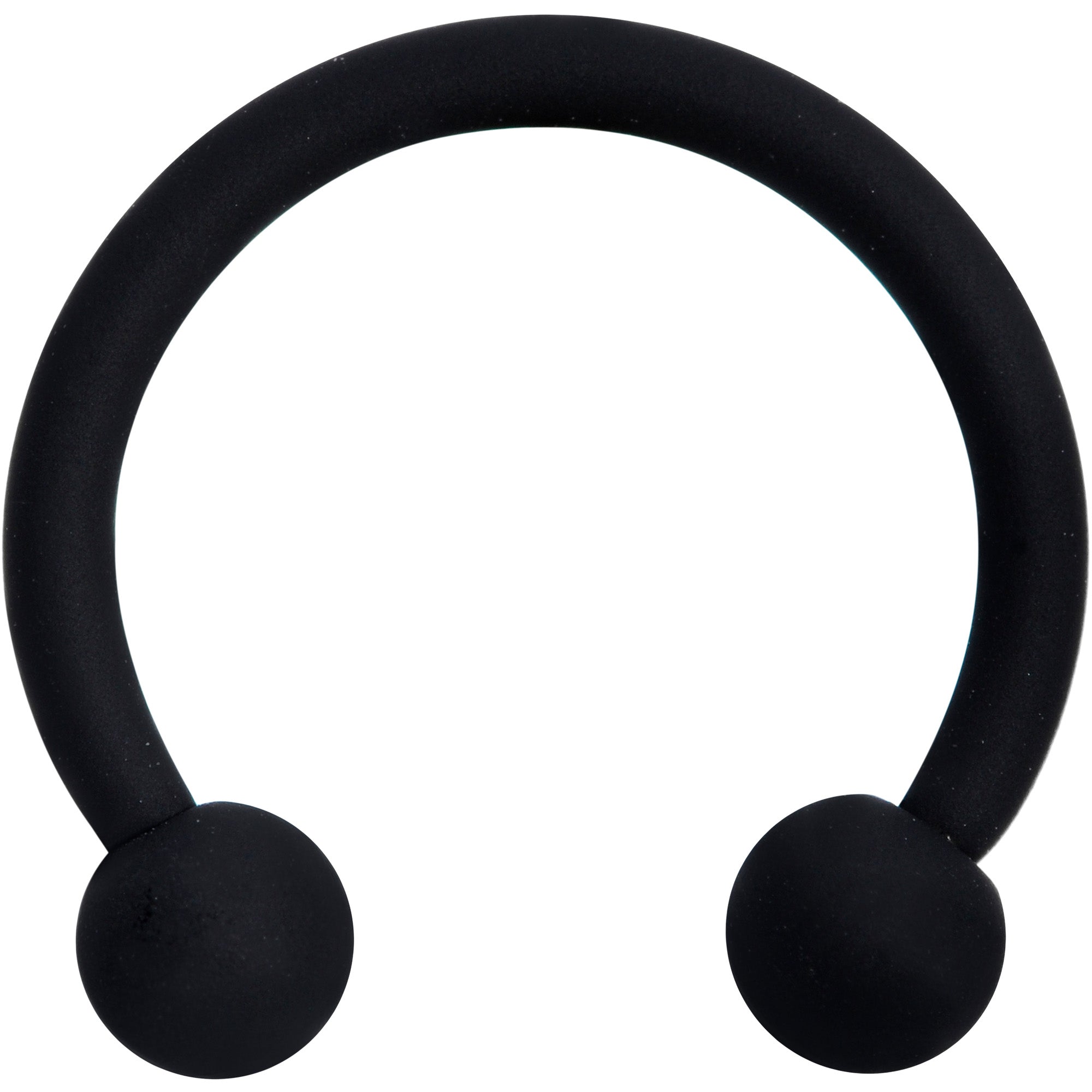 16G 3/8 Beauteous Black Matte Horseshoe Circular Barbell