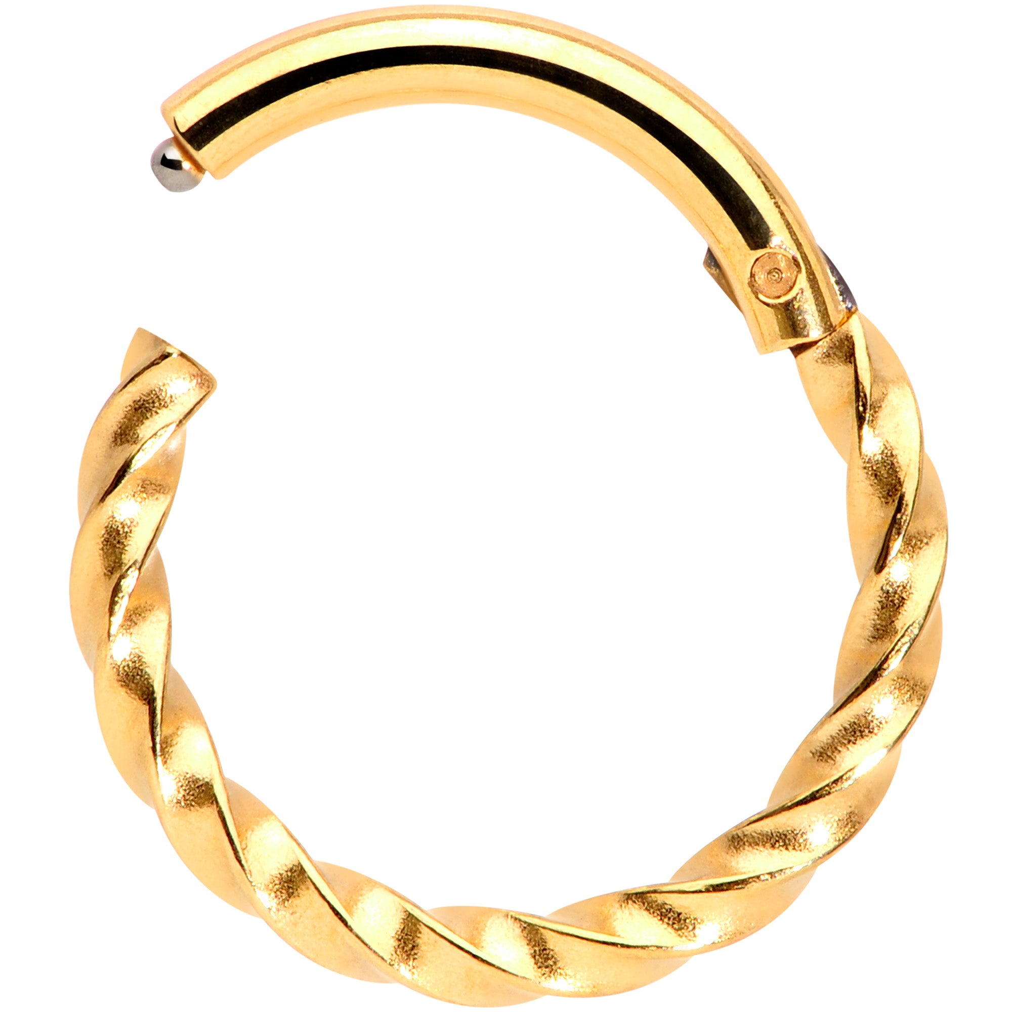 16G 5/16 Gold Tone Twisted Elegance Cartilage Clicker