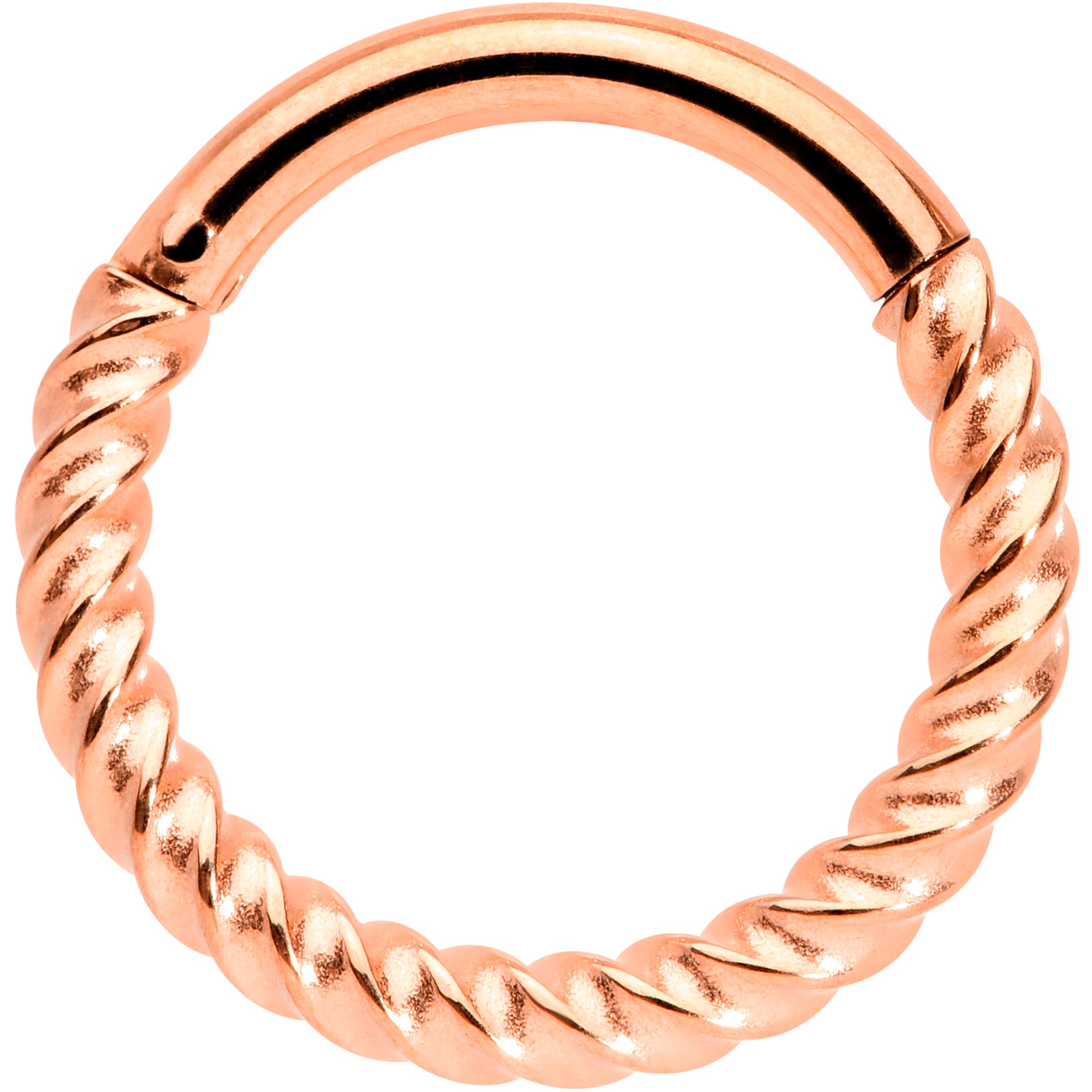 14G 3/8 Rose Gold Tone Twisted Elegance Septum Clicker