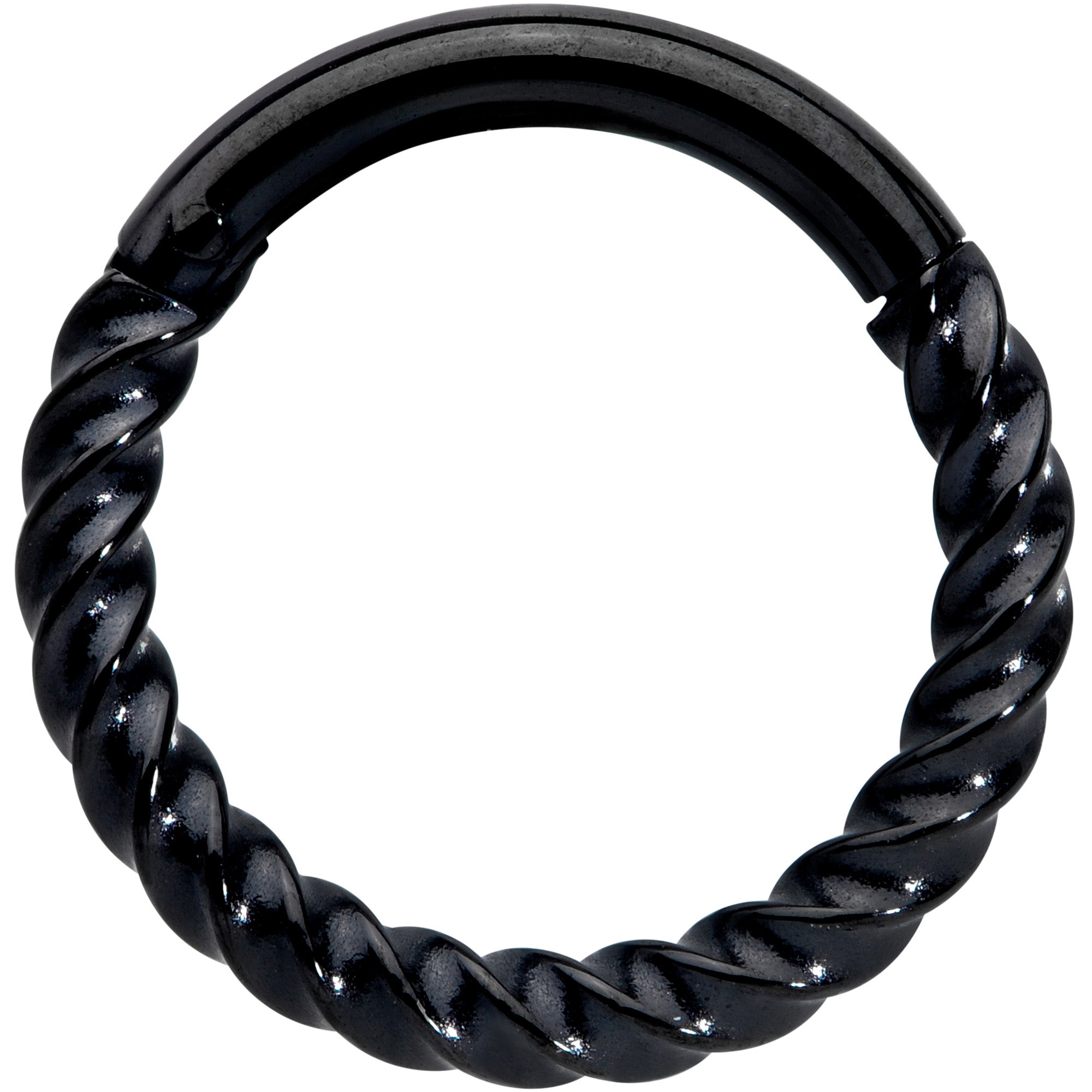 14G 3/8 Black Twisted Elegance Septum Clicker