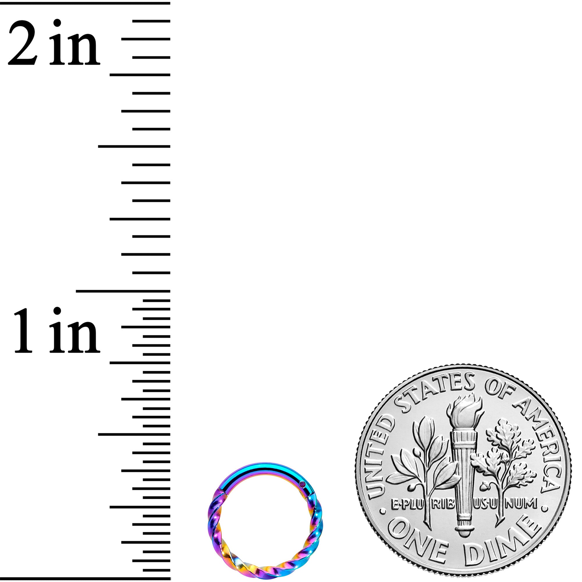 16G 5/16 Rainbow Twisted Elegance Cartilage Clicker