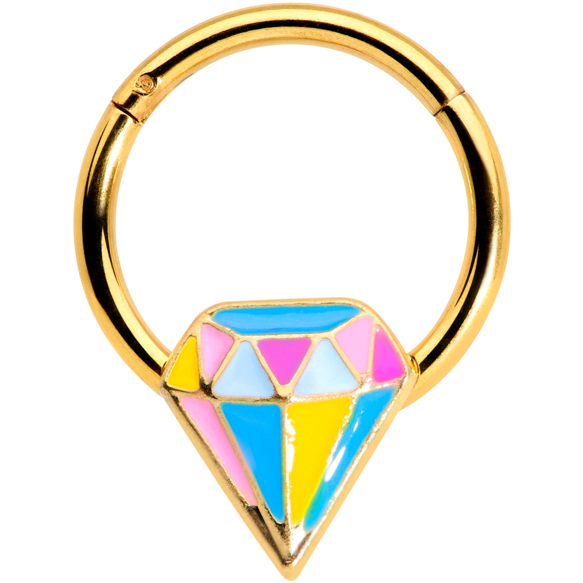 16G 3/8 Gold Tone Geologist Prize Hinged Segment Ring