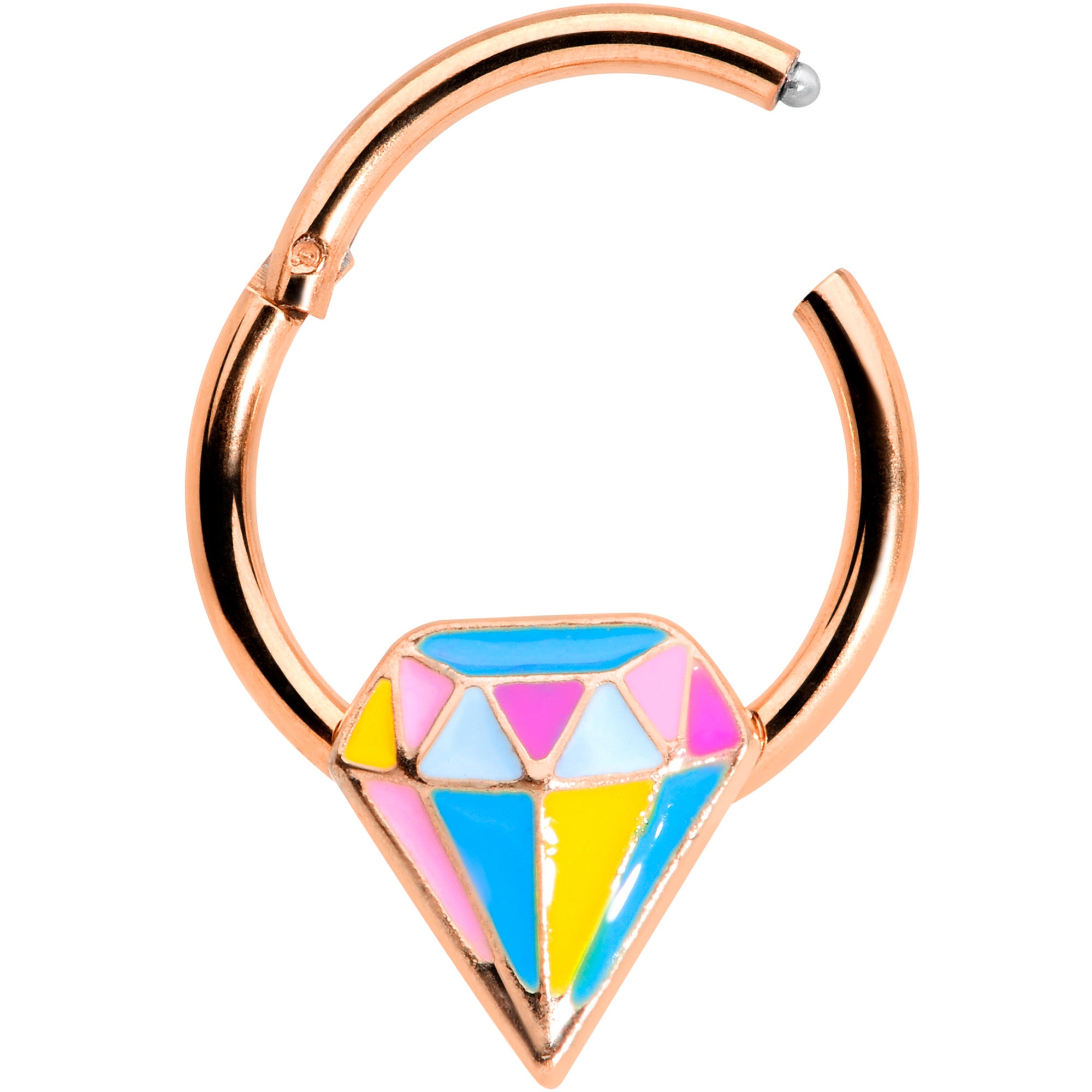 16G 3/8 Rose Gold Tone Geologist Prize Hinged Segment Ring