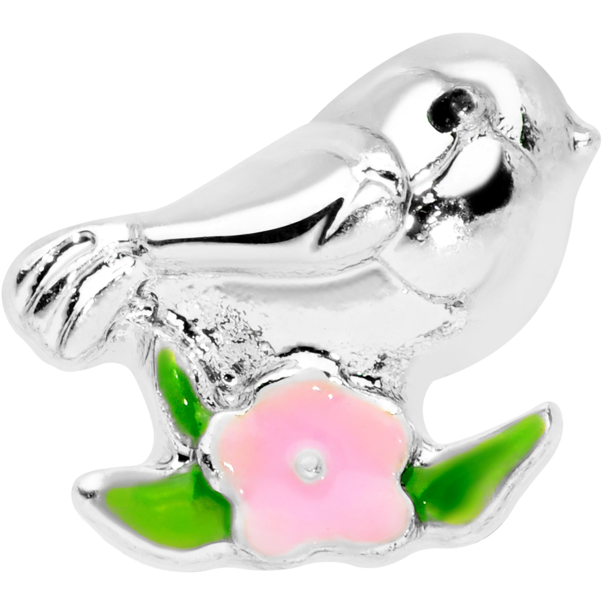 16G 1/4 Bird Pink Flower Cartilage Tragus