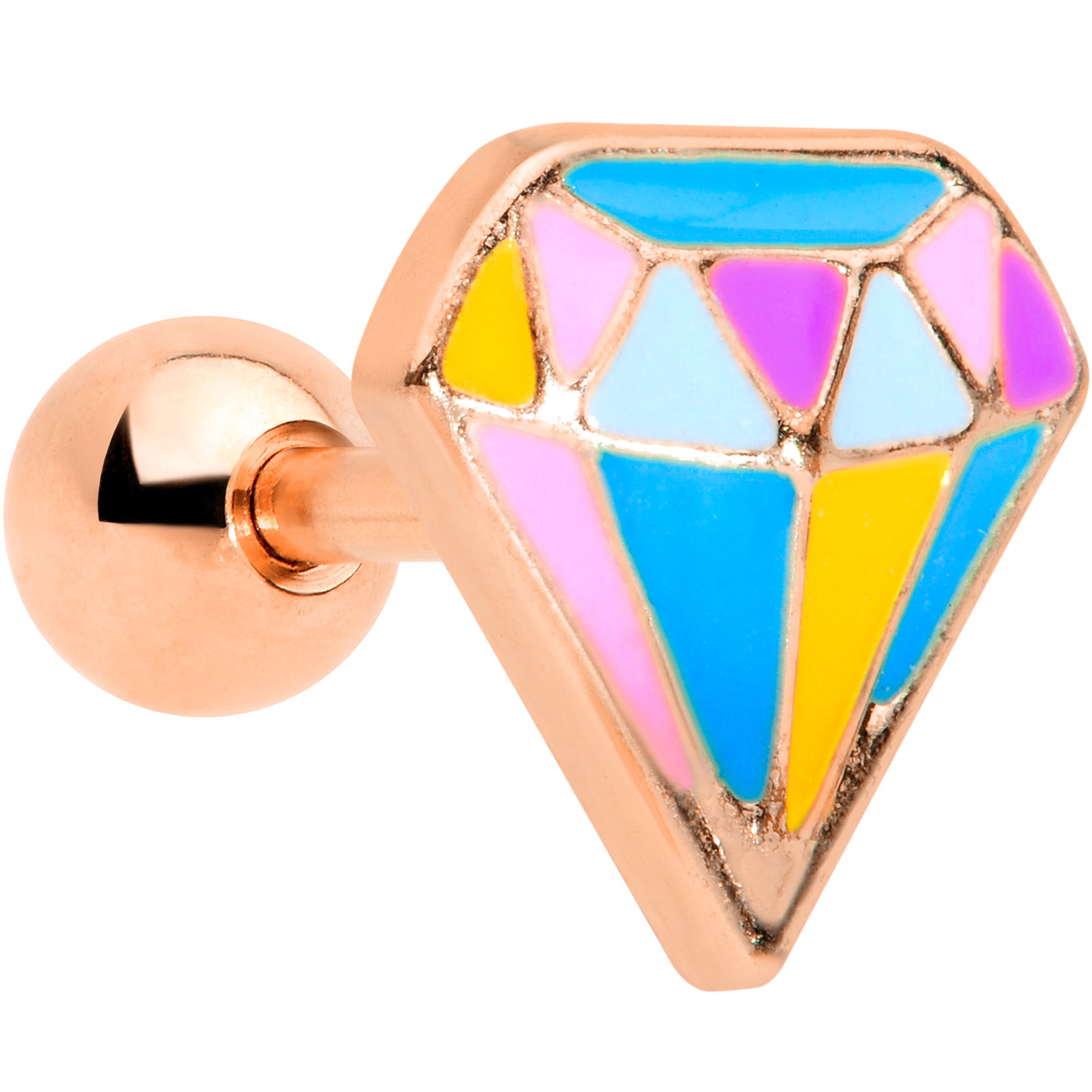 16G 1/4 Rose Gold Tone Geologist Prize Cartilage Tragus