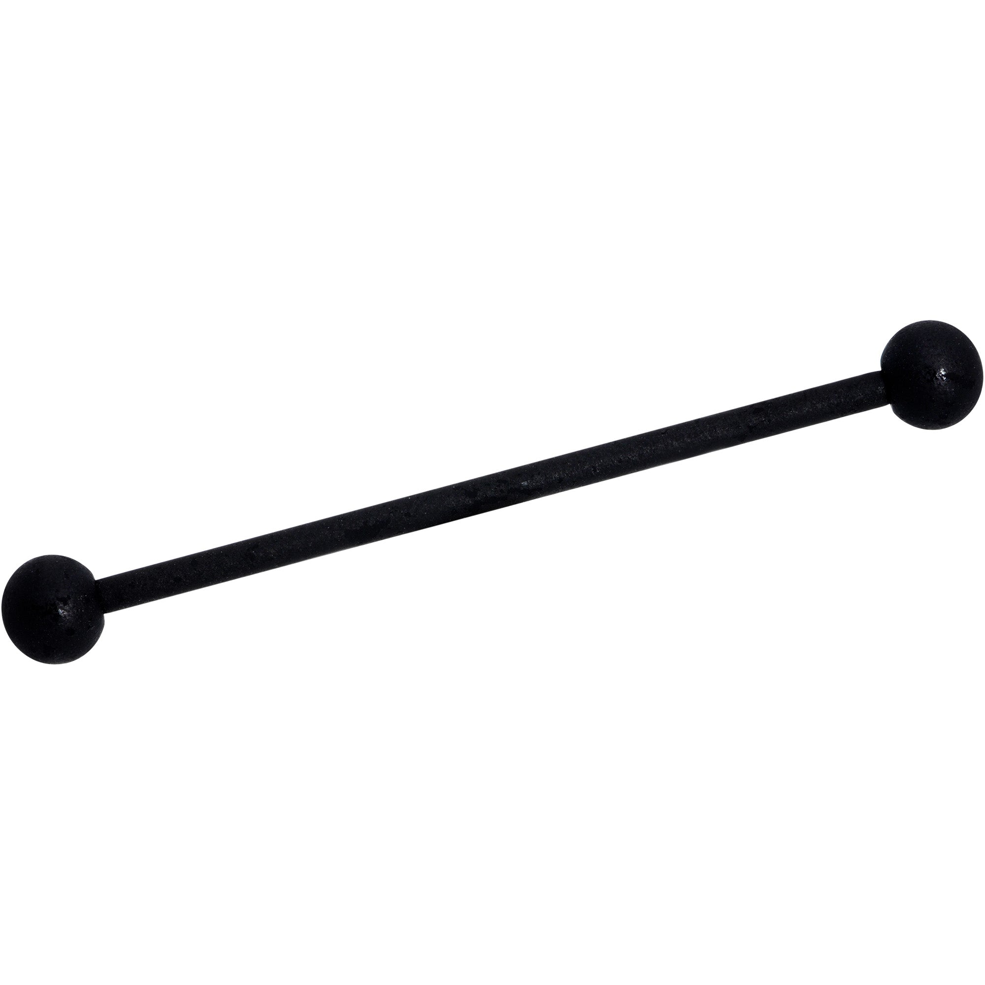 14G Beautiful Basic Black Matte Industrial Barbell 38mm