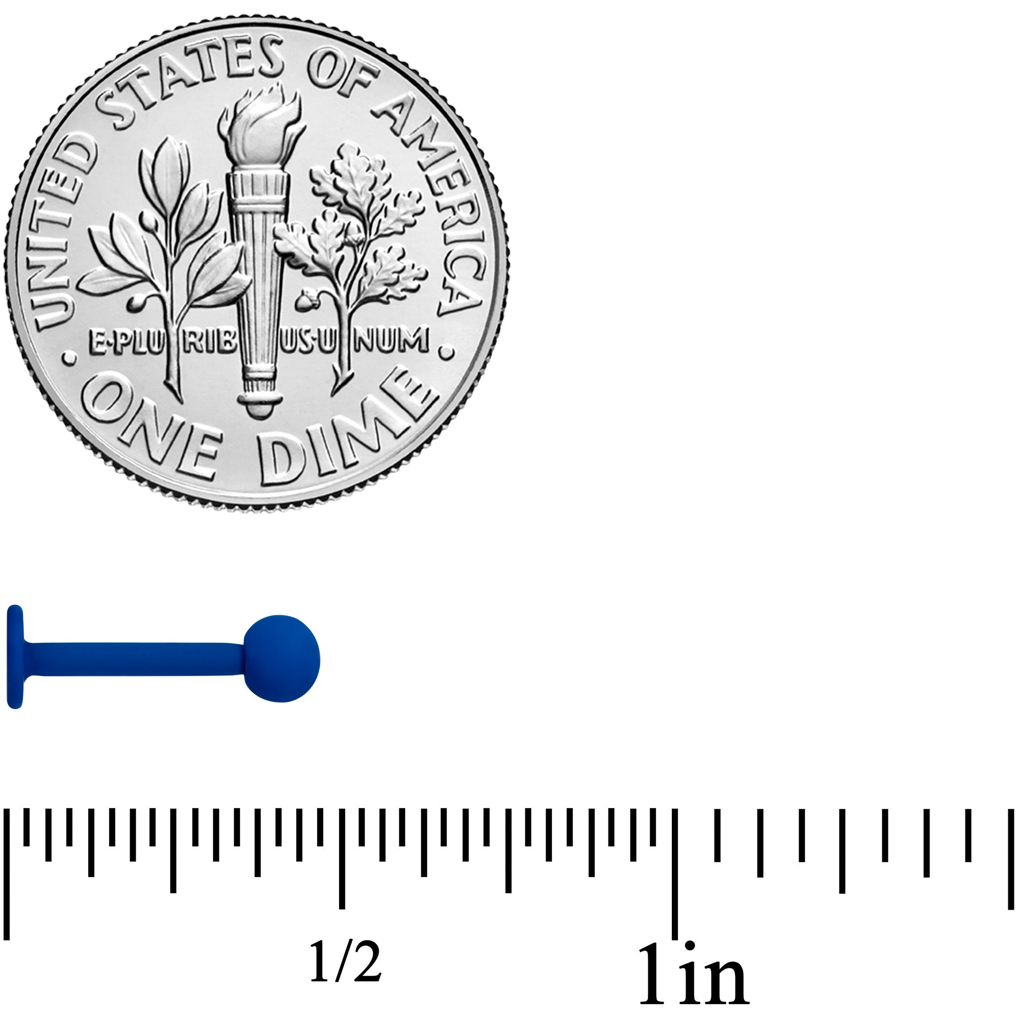 16G 5/16 Blue Acrylic Matte Labret Monroe Tragus