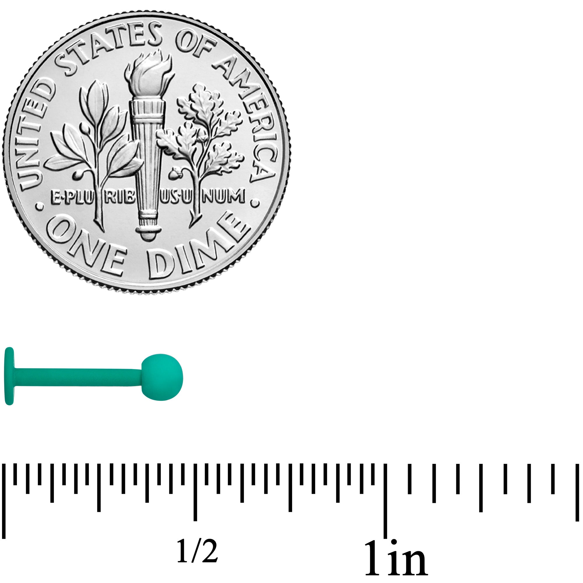 16G 5/16 Teal Acrylic Matte Labret Monroe Tragus