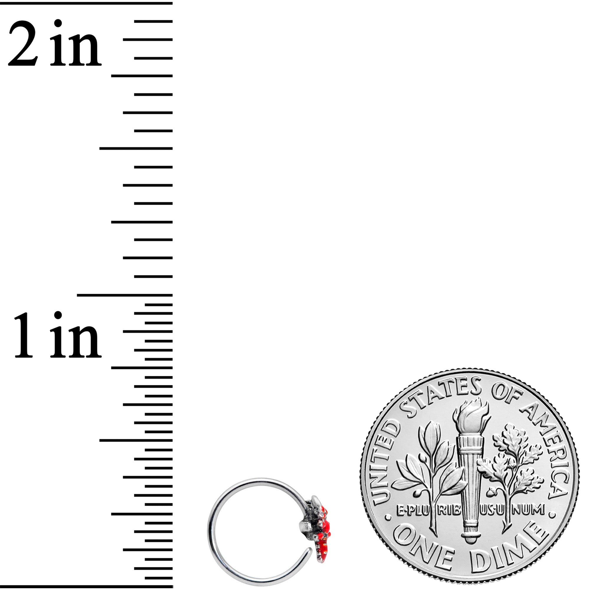 20G 5/16 Red Atlantic Lobster Nose Hoop