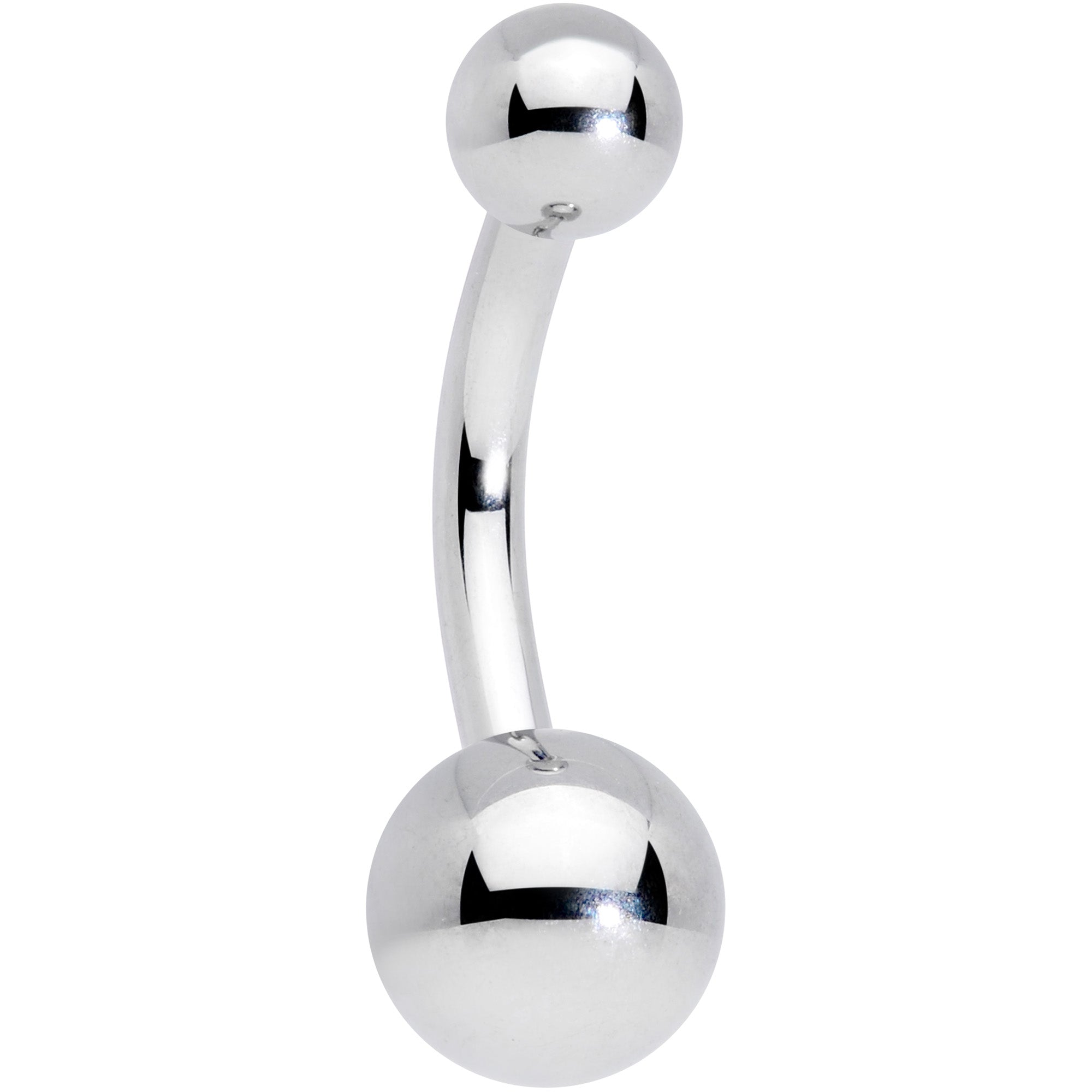 14G 5/16 Grade 23 Titanium Belly Ring Curved Barbell