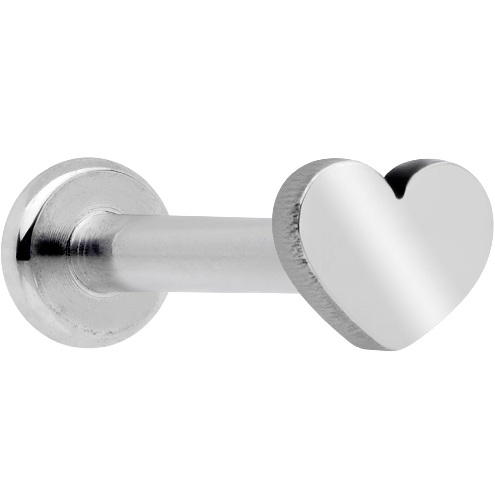 16G 5/16 Heart Grade 23 Titanium Internal Thread Labret Tragus