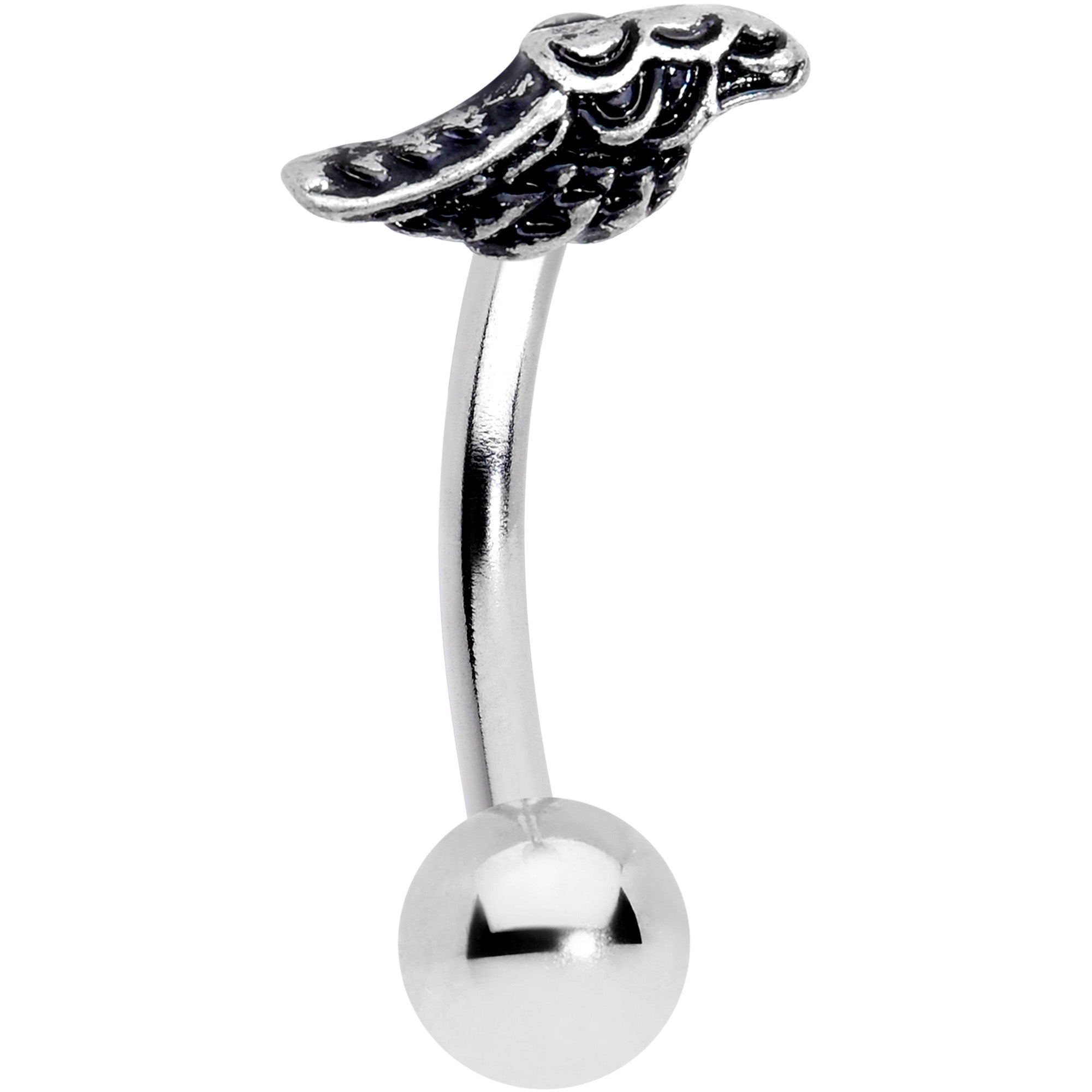16G 5/16 Single Angels Wing Curved Eyebrow Ring
