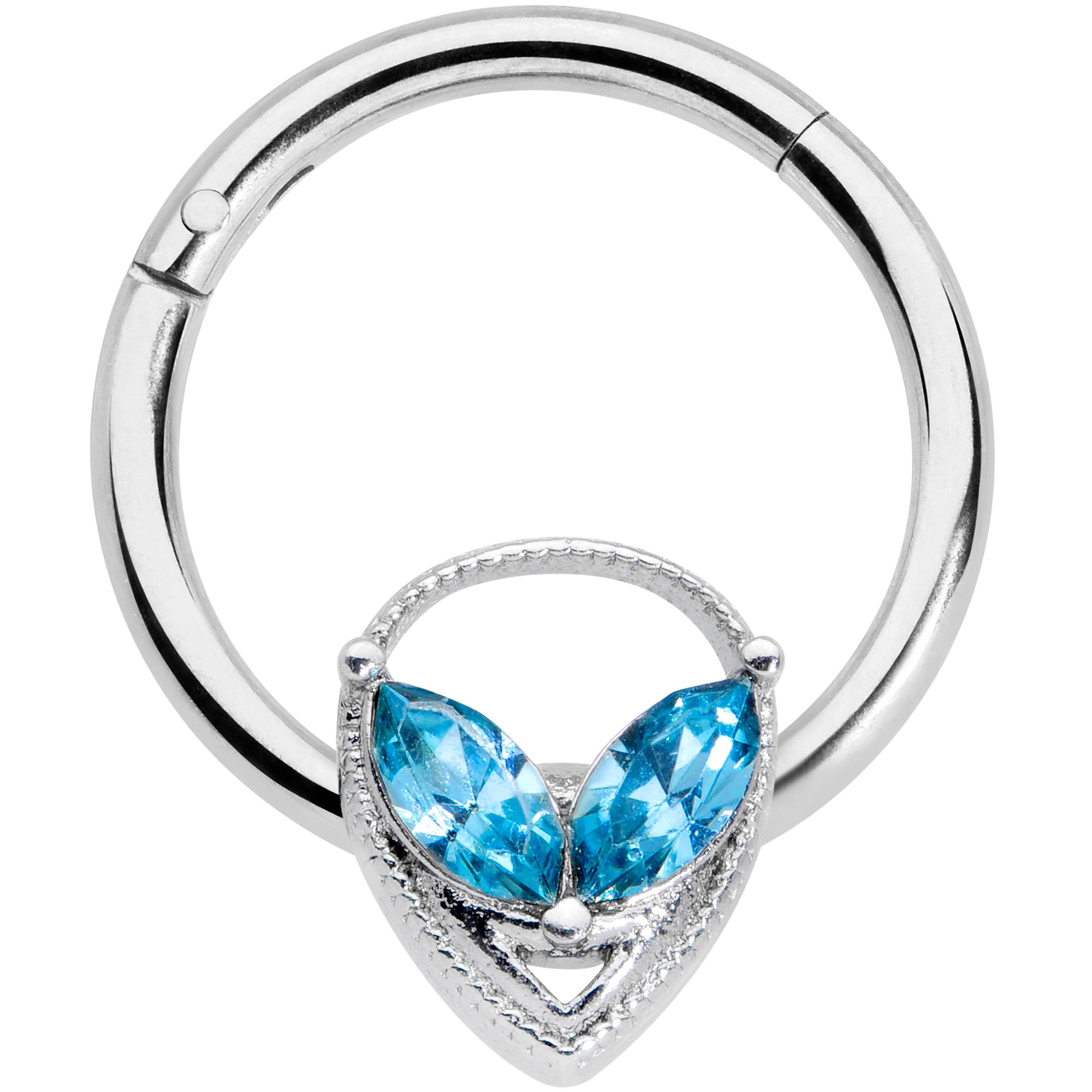16G 3/8 Aqua Gem Alien Hinged Circular Ring