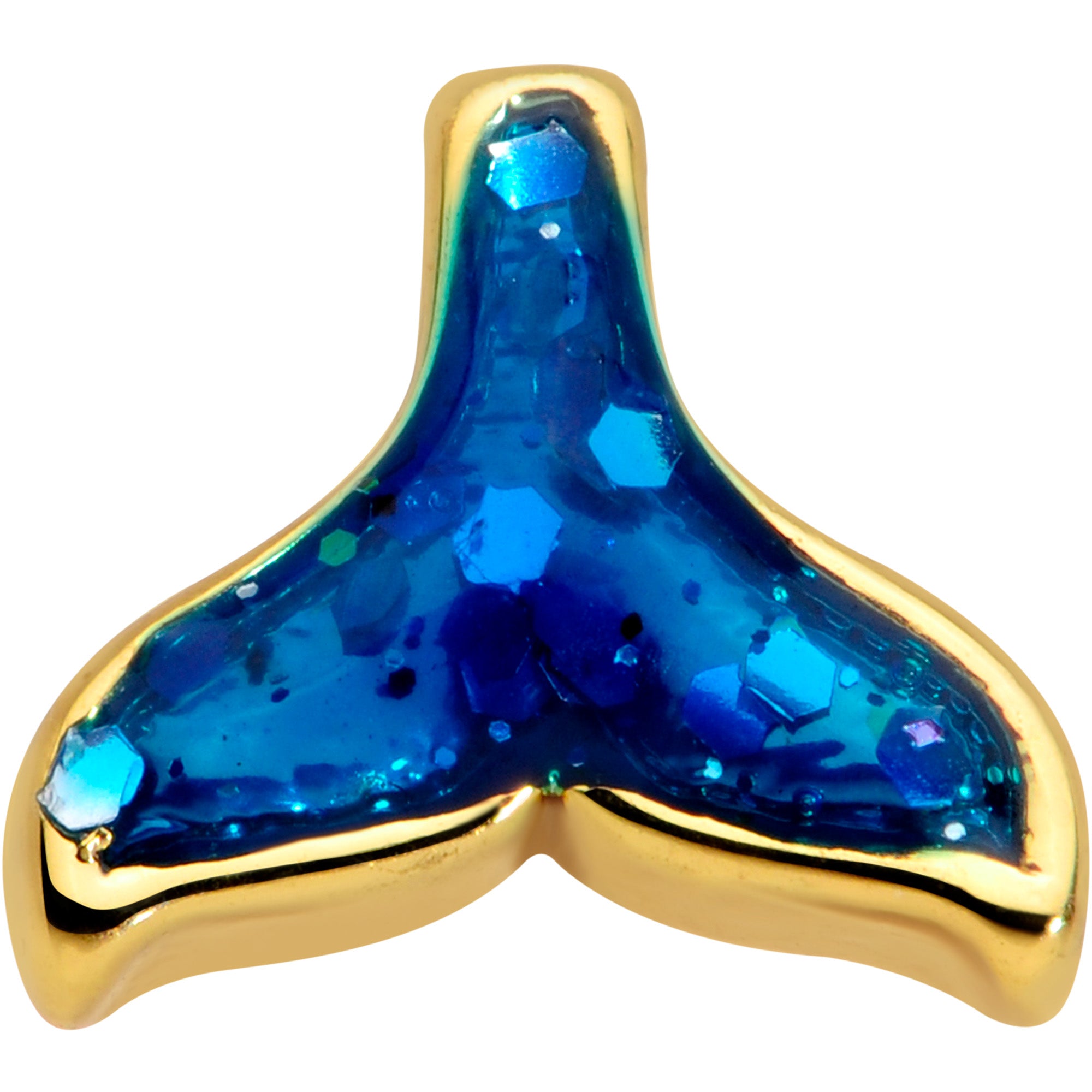 16G 5/16 Gold Tone Iridescent Mermaid Tail Labret Monroe Tragus