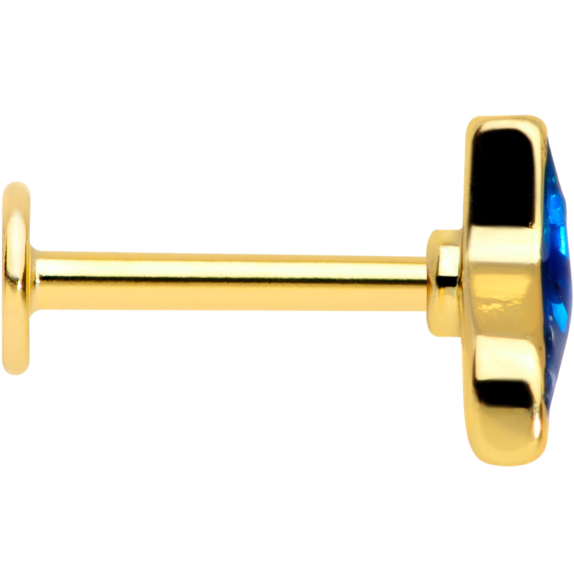 16G 5/16 Gold Tone Iridescent Mermaid Tail Labret Monroe Tragus