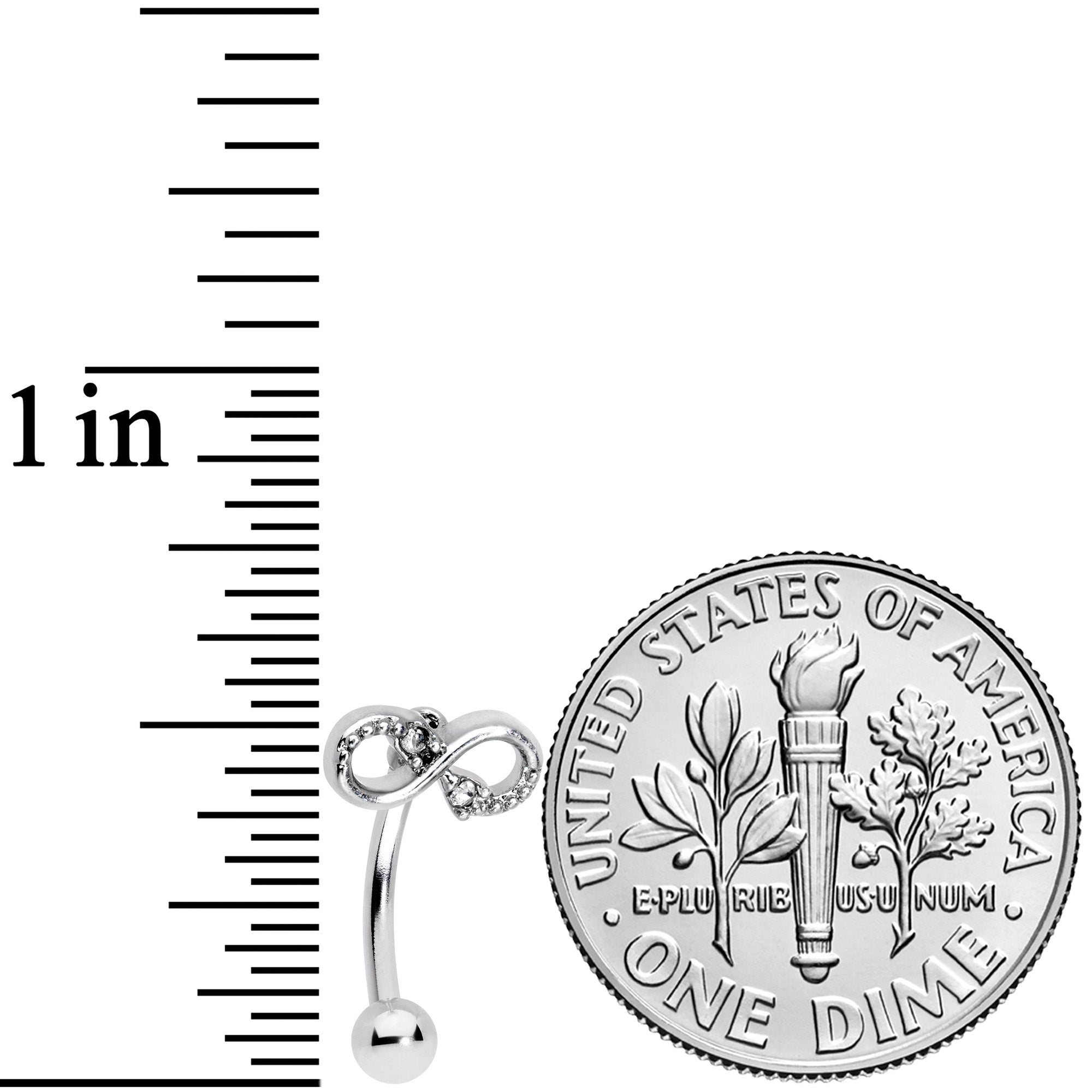 16G 5/16 Clear Gem Infinity Curved Eyebrow Ring