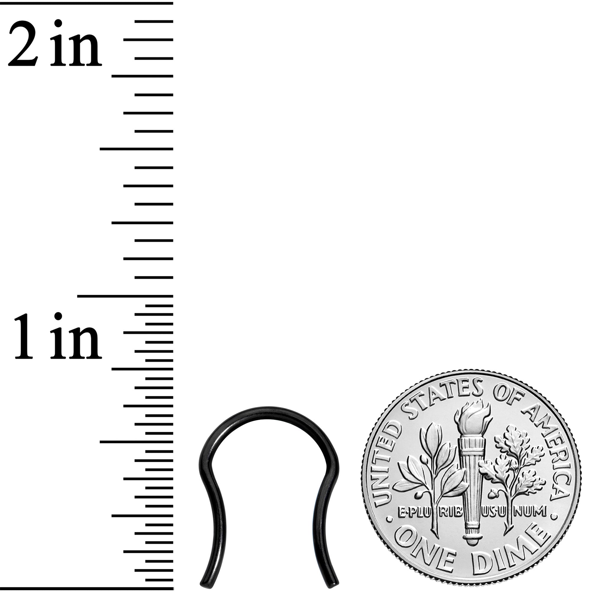 16G 5/8 Black ASTM F-136 Implant Grade Titanium Septum Retainer