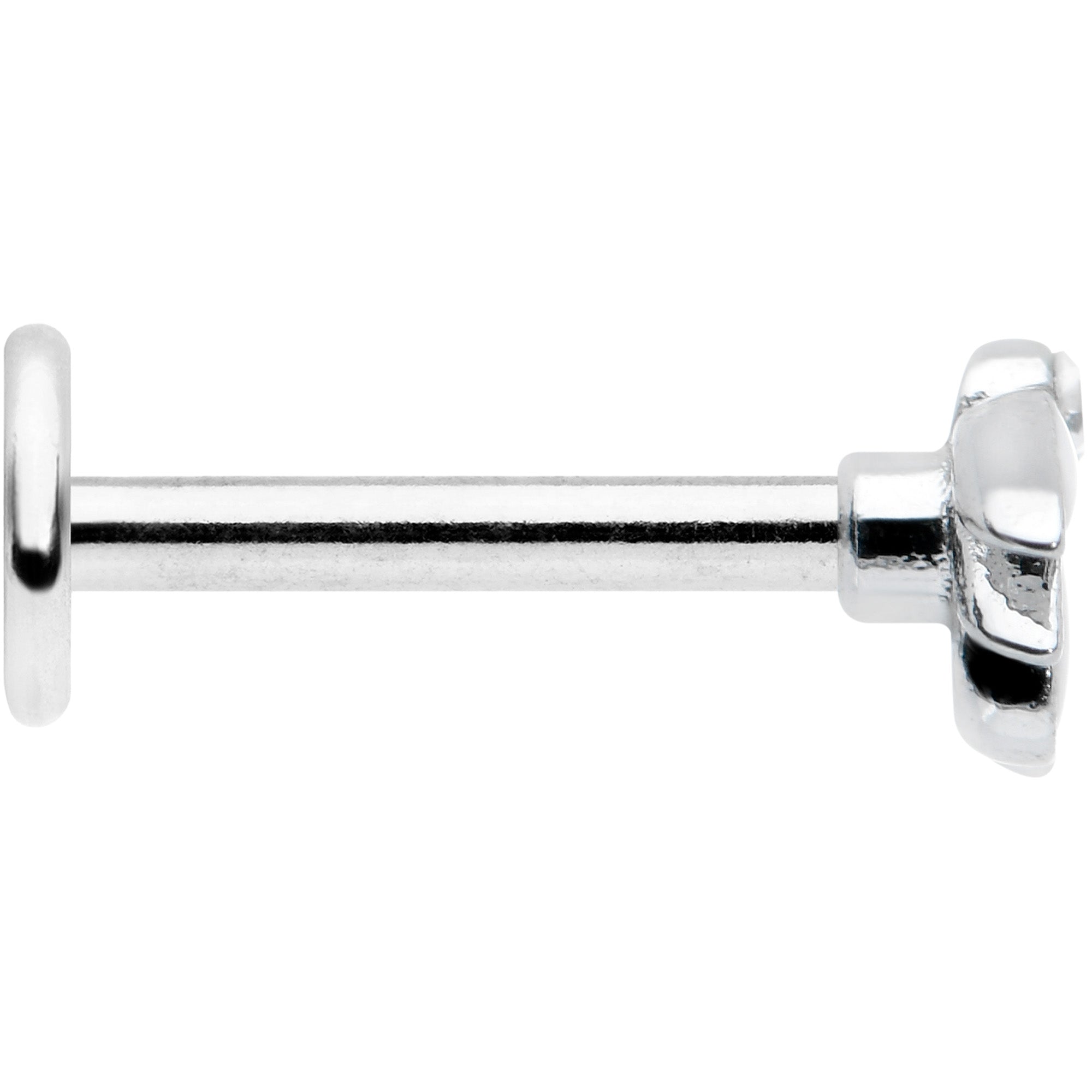 16G 5/16 Clear Blue Gem White Leaves Labret Monroe Tragus