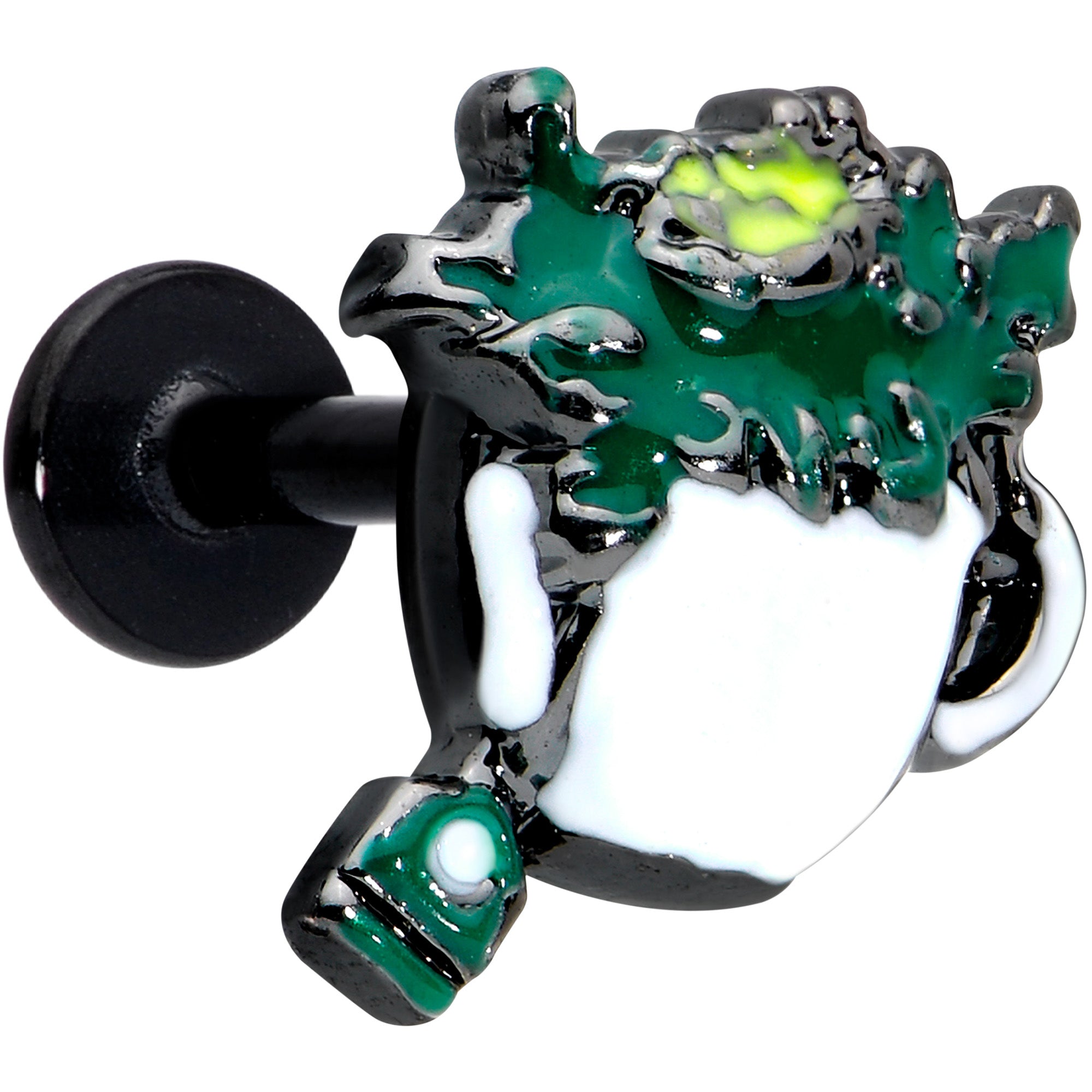 16G 1/4 Black Creepy Halloween Tea Labret Monroe Tragus