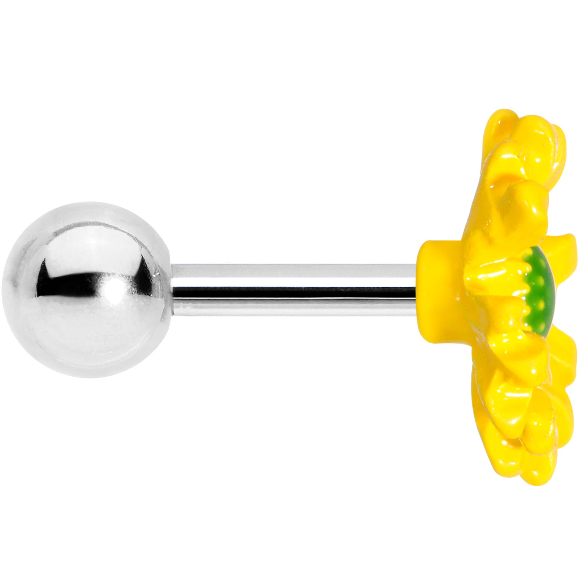 16G 1/4 Yellow Daisy Flower Cartilage Tragus Earring