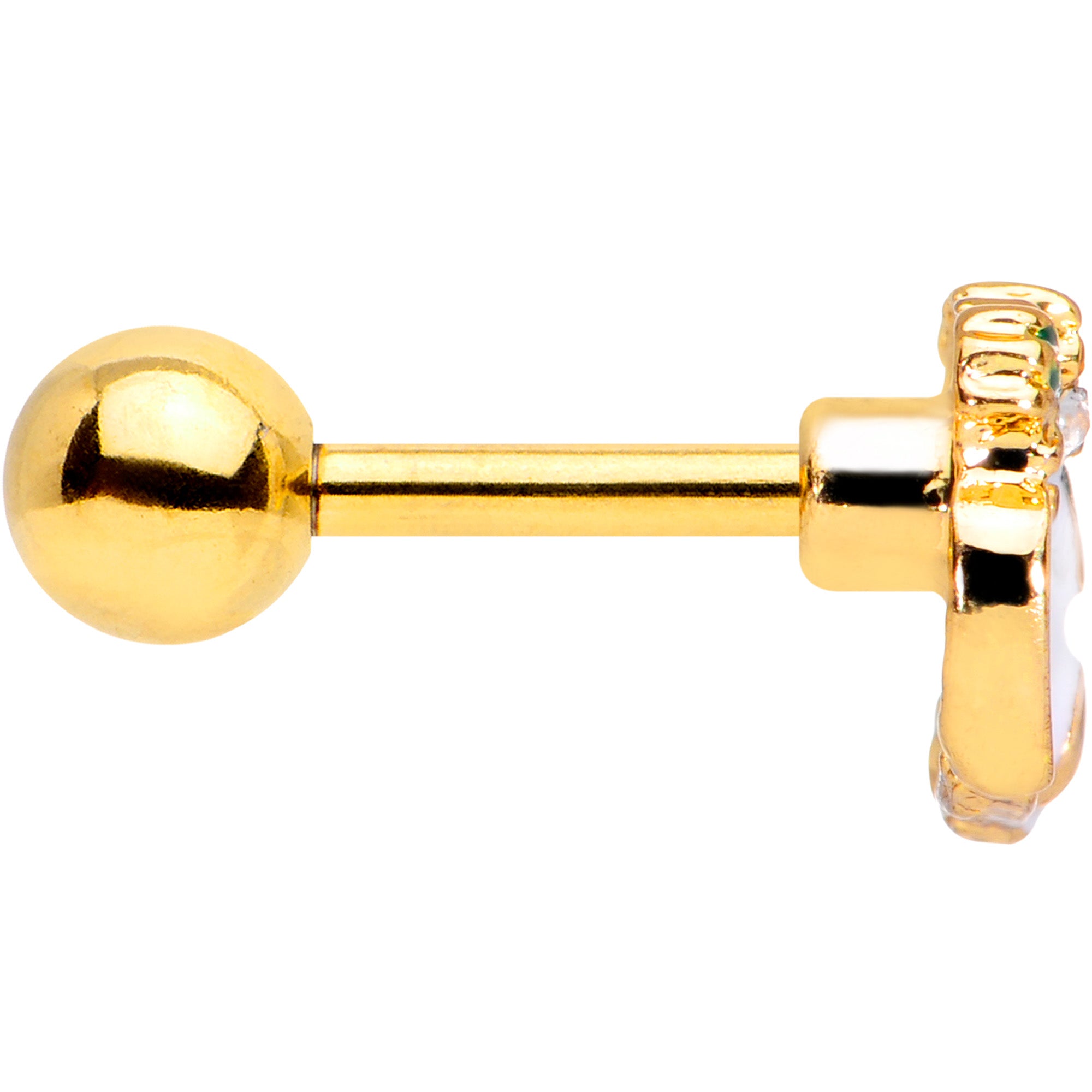 16G 1/4 Clear Gem Gold Tone Carrot Bunny Rabbit Cartilage Tragus