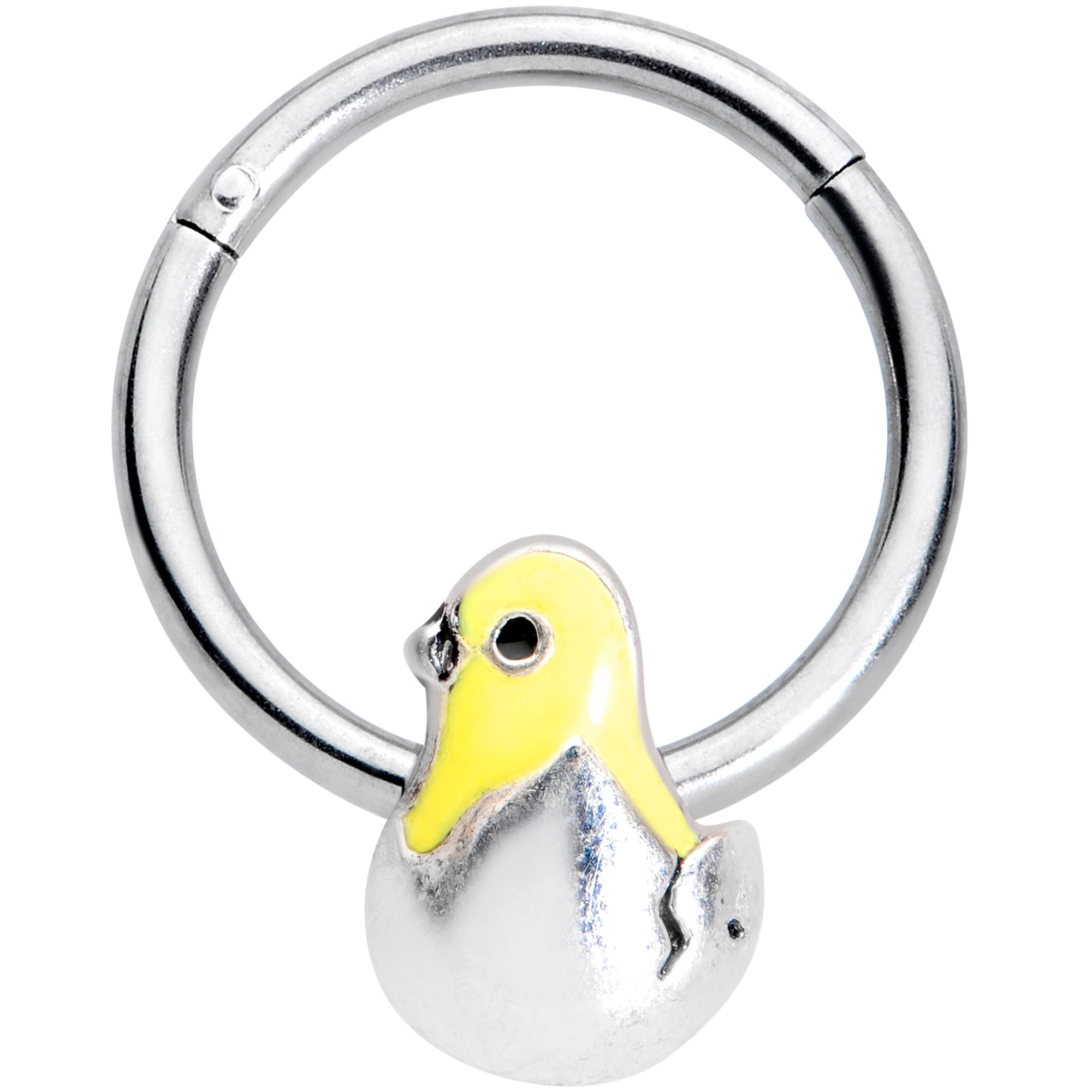 16G 3/8 Hatching Easter Chick Hinged Segment Ring