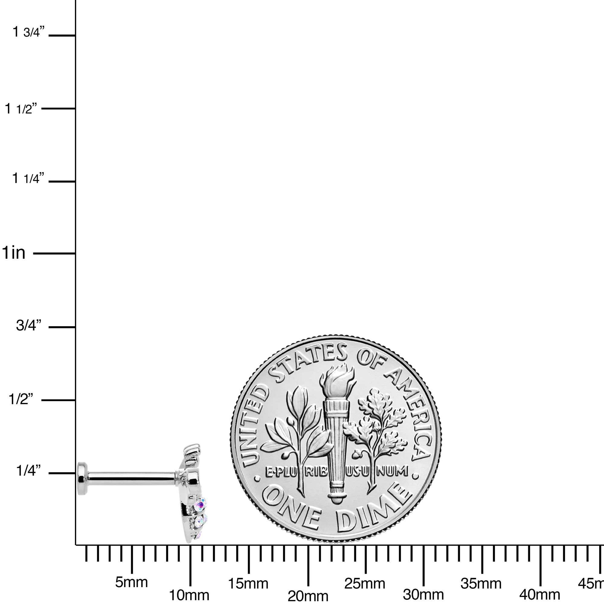 16G 5/16 Aurora CZ Gem Beauty Bee Internally Threaded Labret