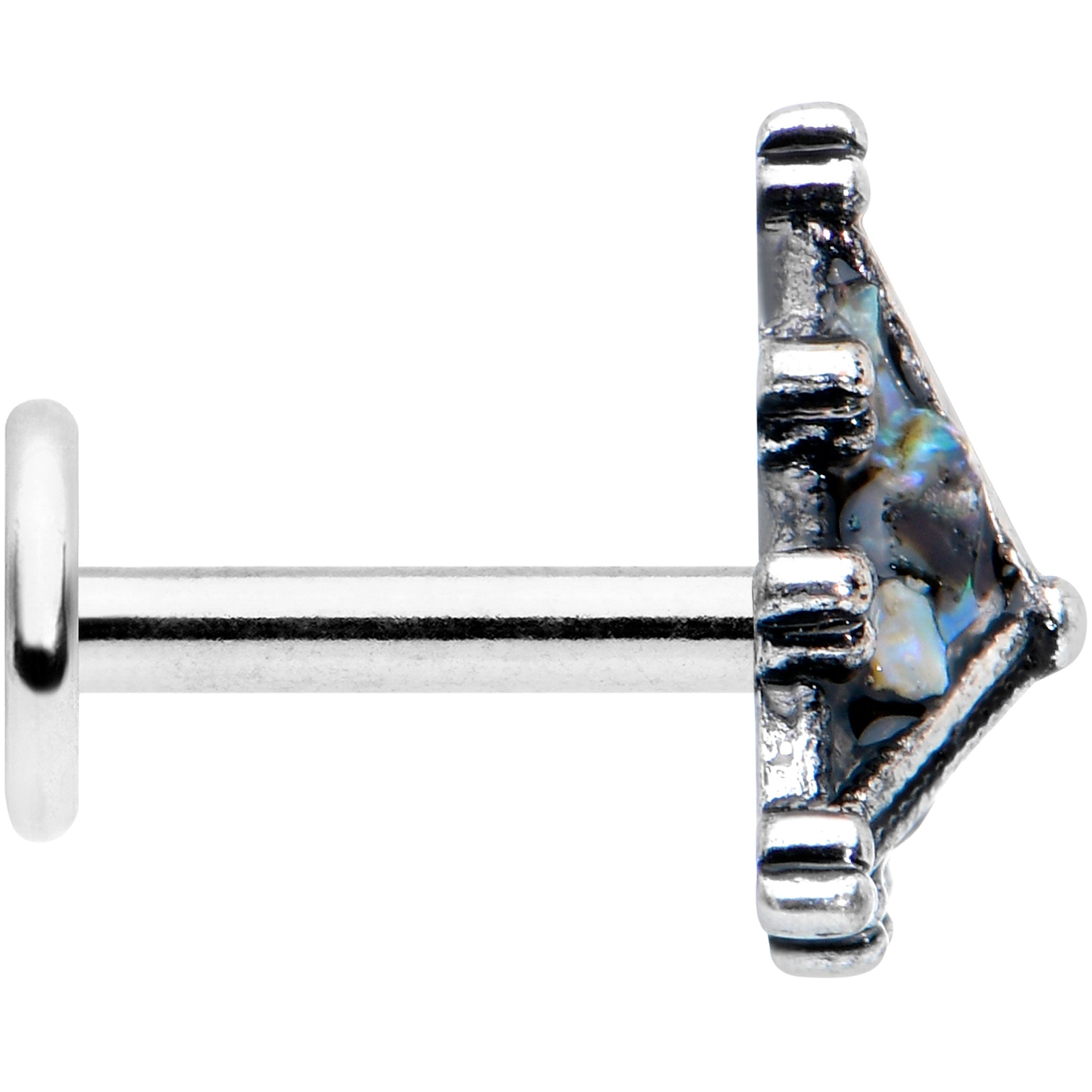 16G 1/4 Textured Rococo Pyramid Labret Monroe Tragus