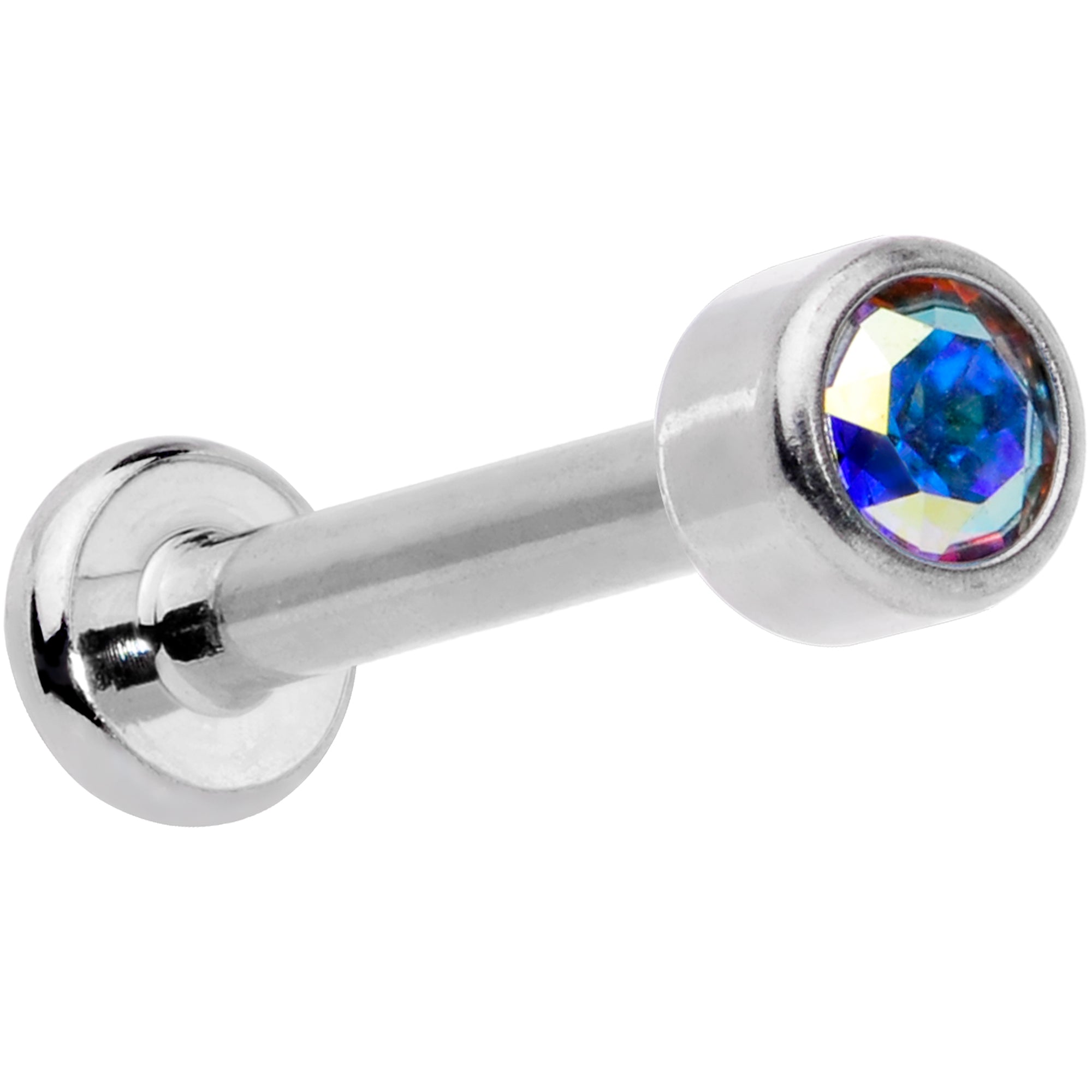16G 5/16 Aurora Gem Grade 23 Titanium Internally Threaded Labret