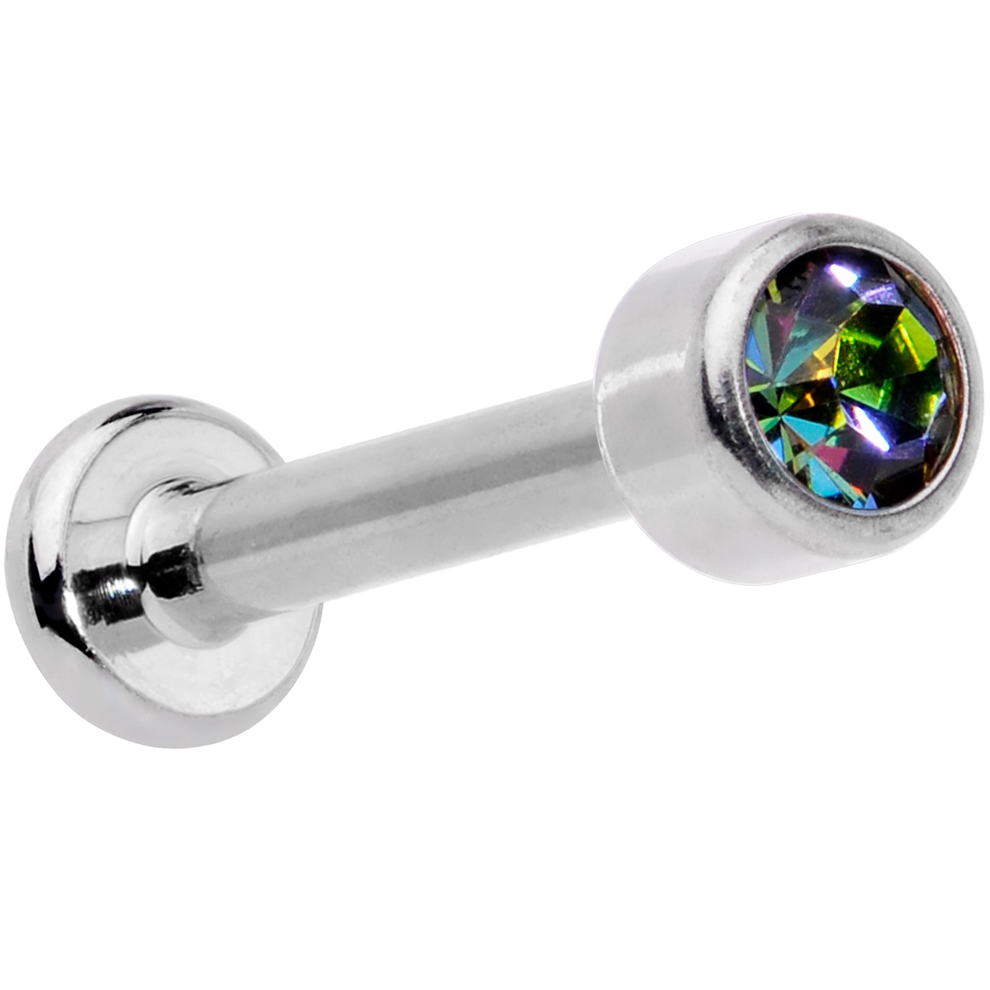 16G 5/16 Vitrail Gem Grade 23 Titanium Internally Threaded Labret