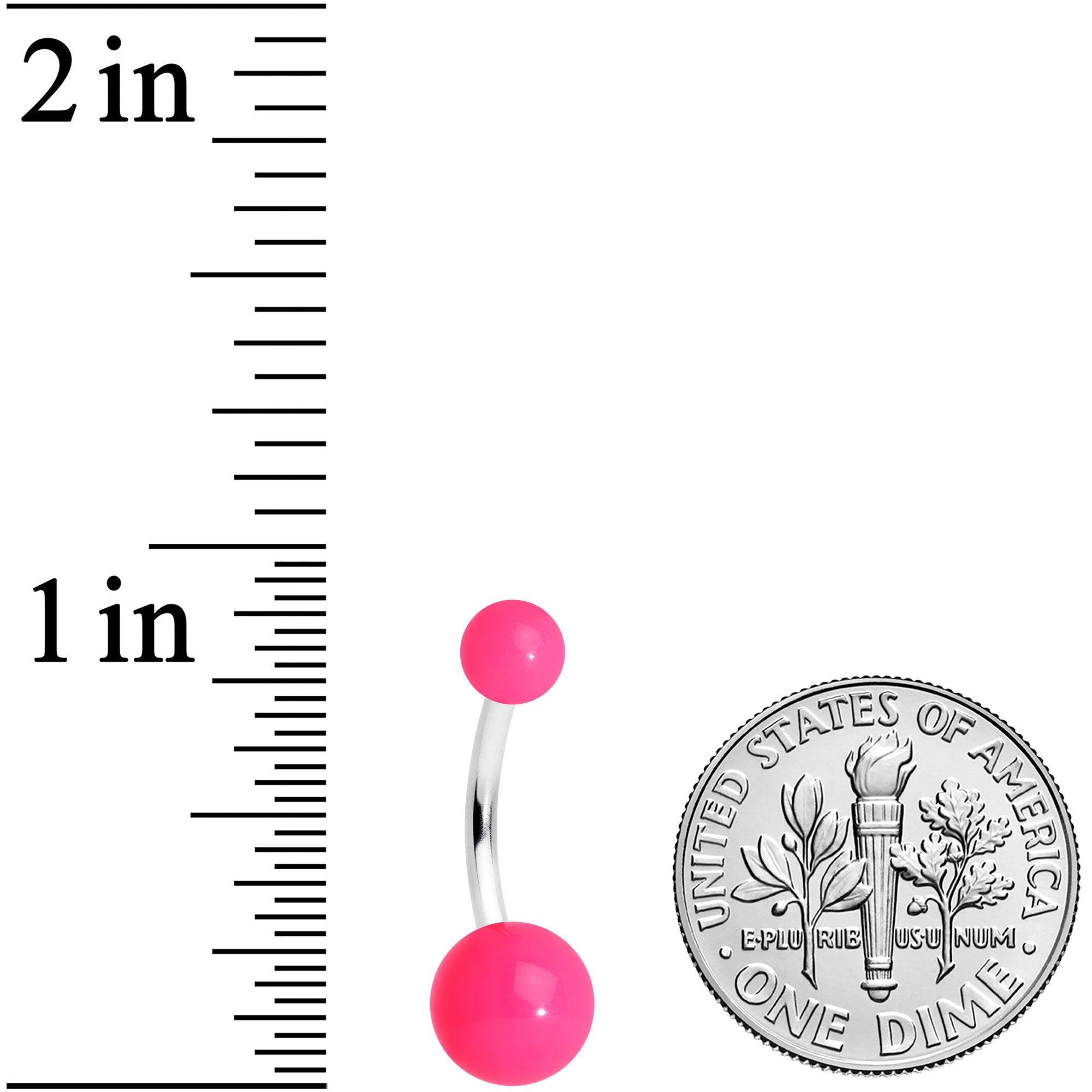 Grade 23 Titanium Hot Pink Ball End Belly Ring