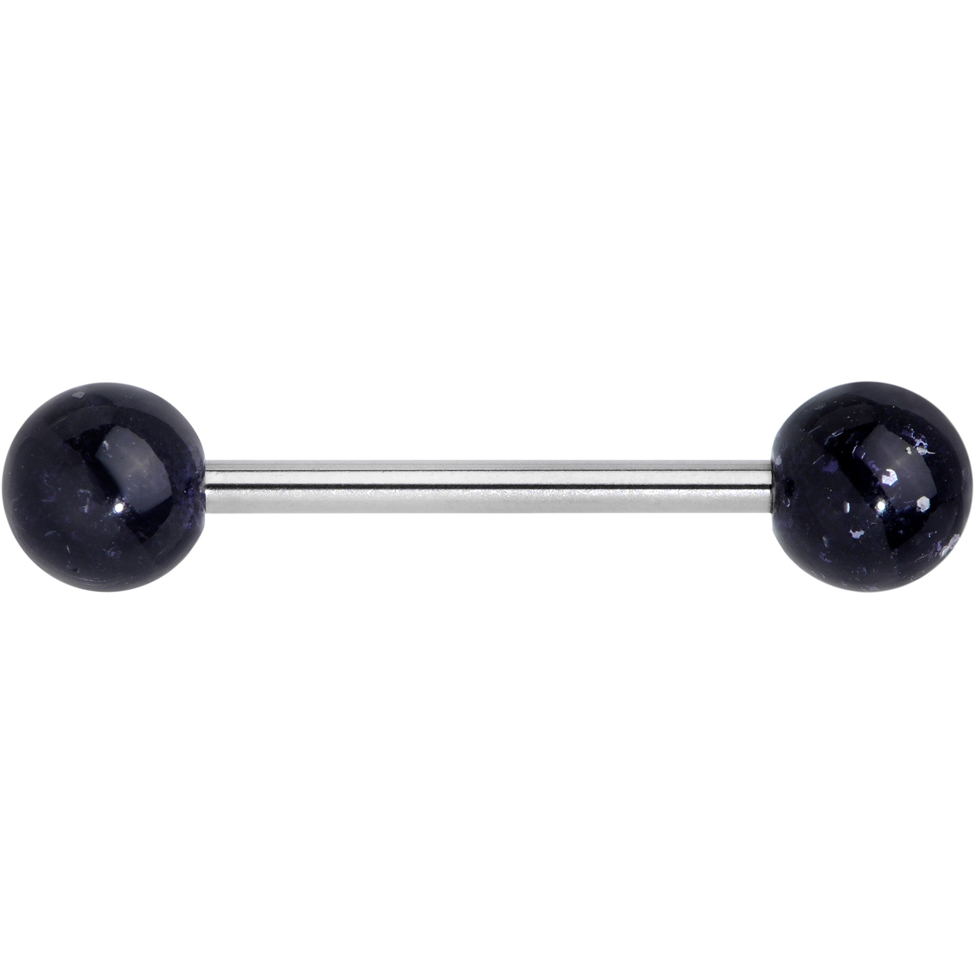 Grade 23 Titanium Black Glitter Ball Barbell Tongue Ring