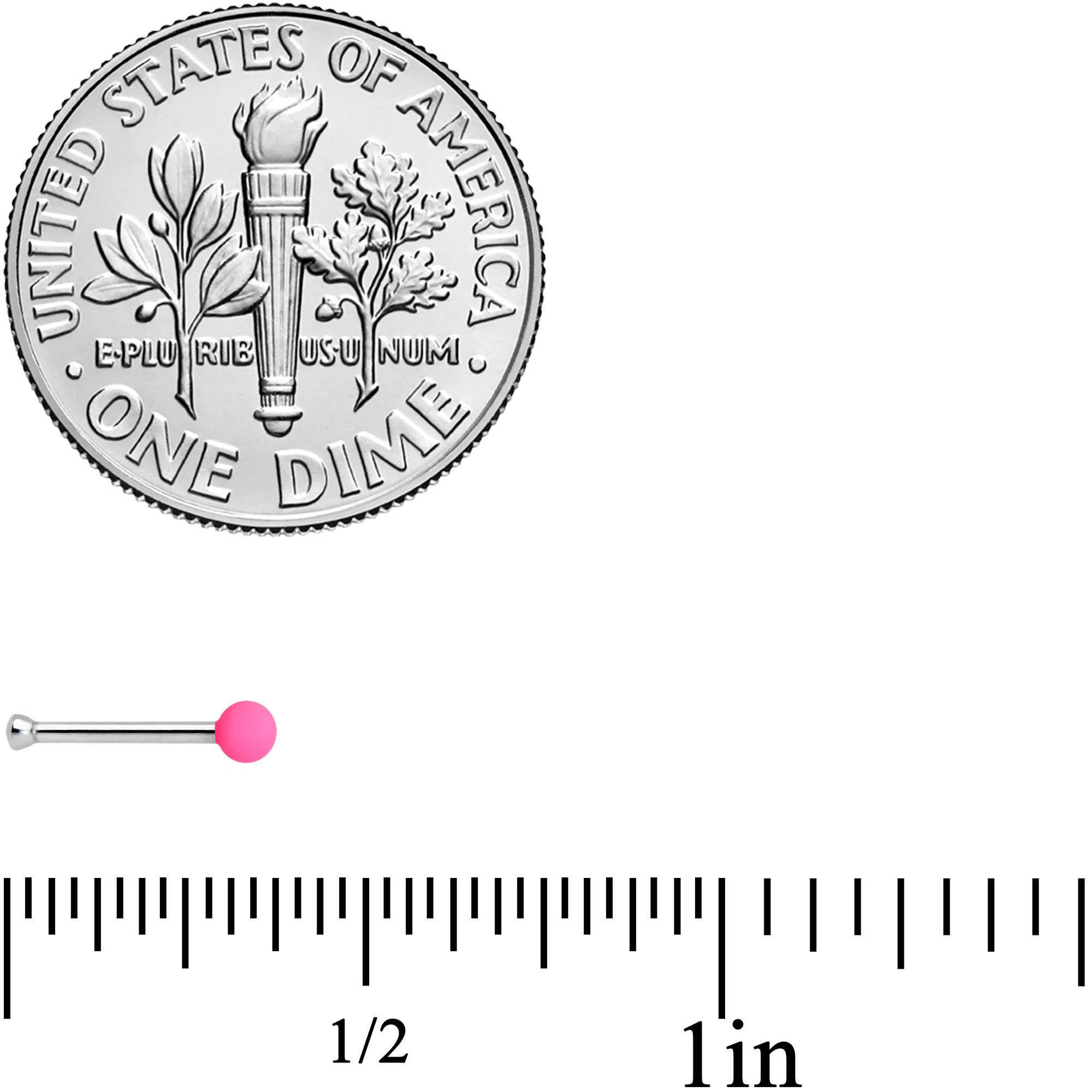 20G 1/4 Pink Matte 2mm Nose Bone