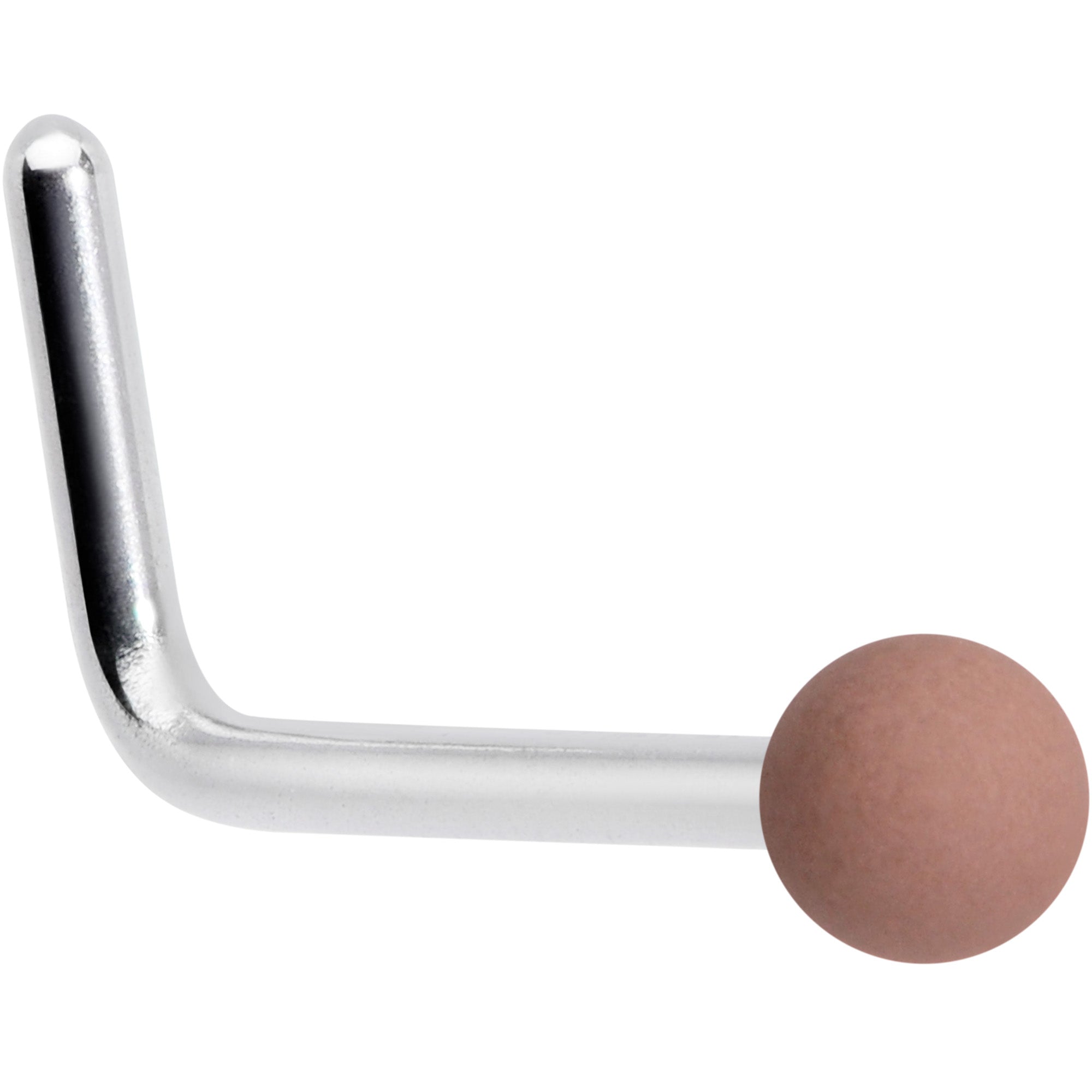 20G 7mm Brown Matte 2mm L Shaped Nose Ring