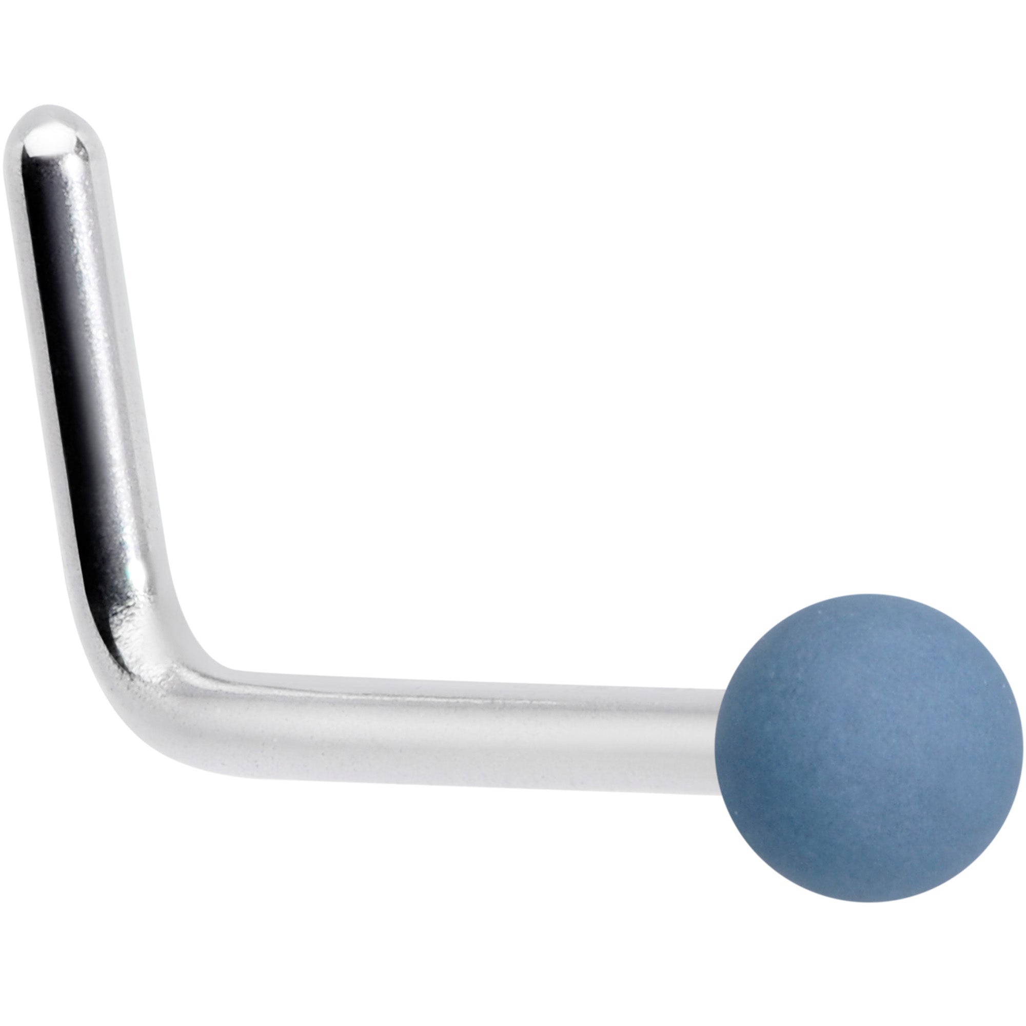 20G 7mm Light Grey Matte 2mm L Shaped Nose Ring