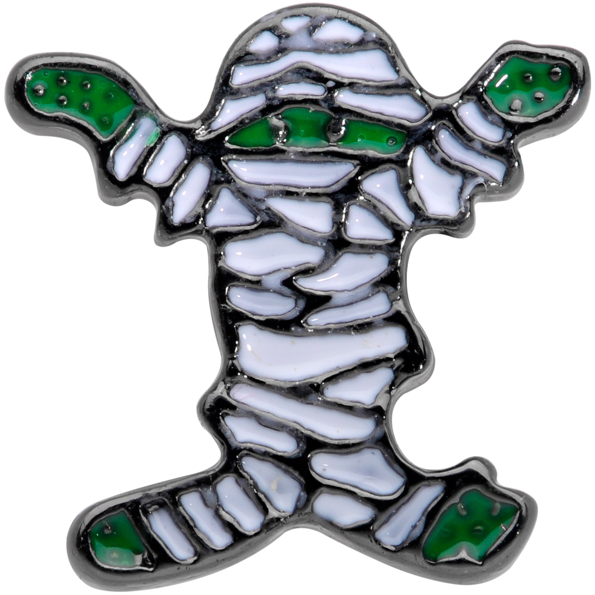 16G 5/16 Black Green Mummy Halloween Labret Monroe Tragus