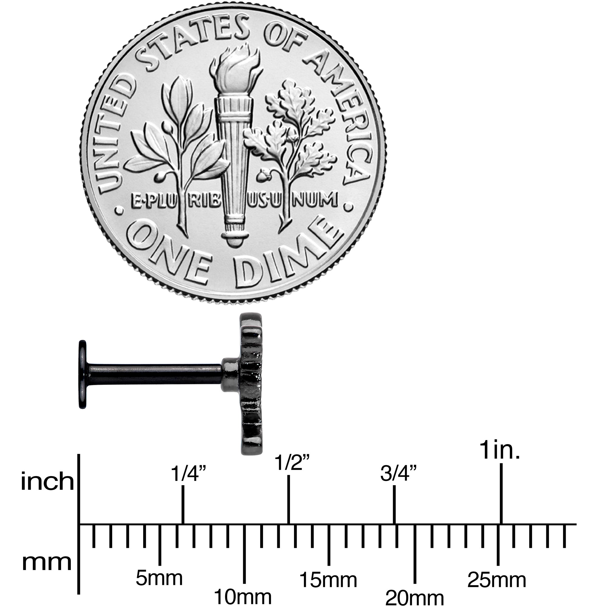 16G 5/16 Black Green Mummy Halloween Labret Monroe Tragus