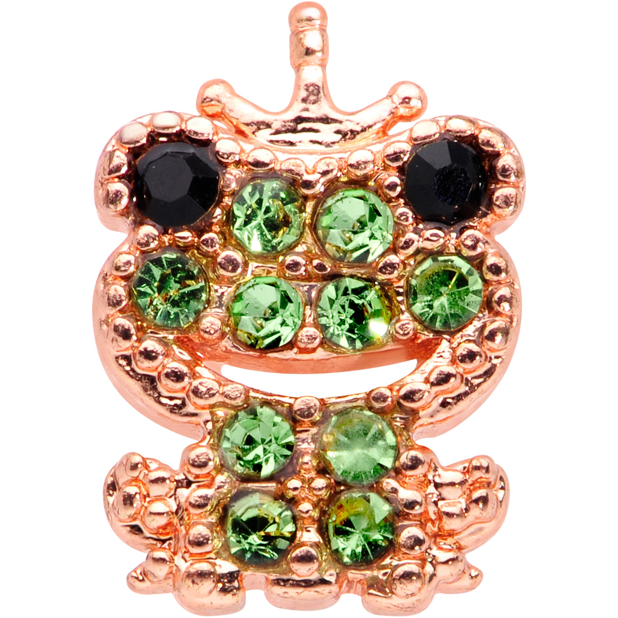 20G 5/16 Green Gem Rose Gold Tone Royal Frog Nose Hoop