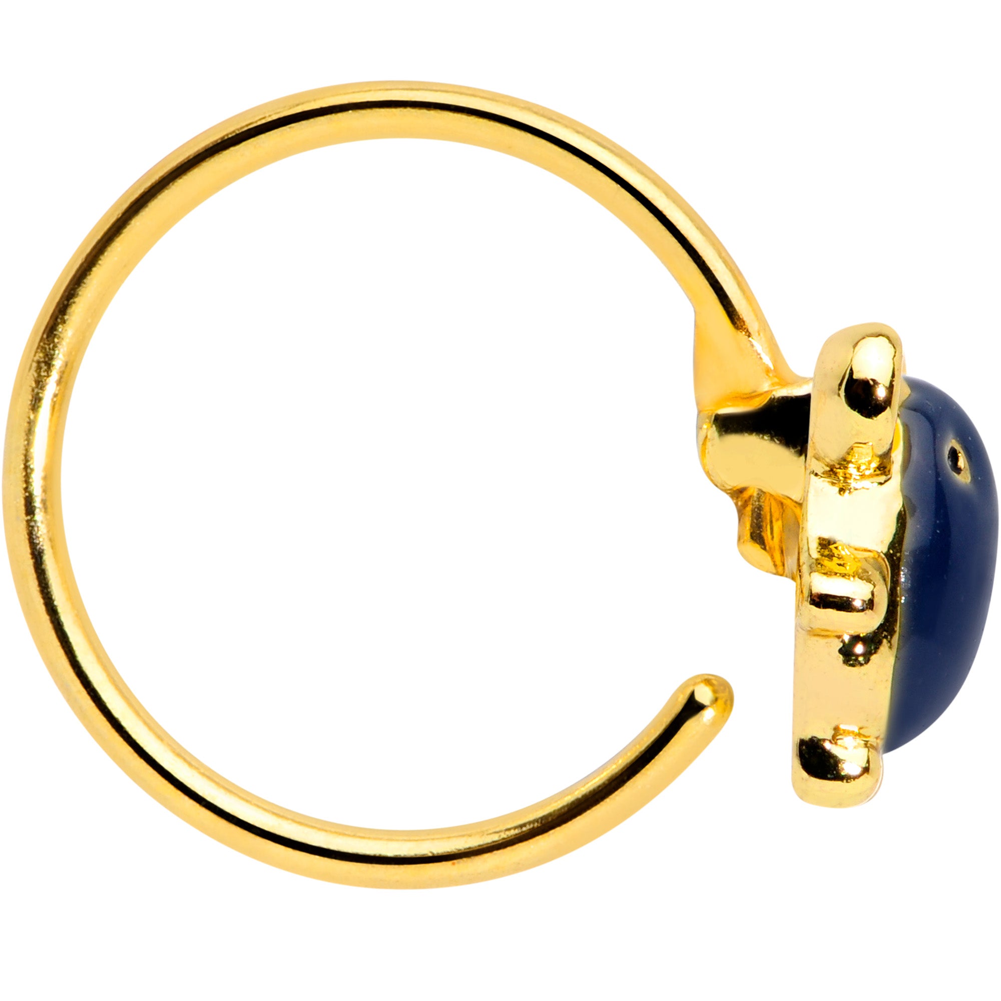 20G 5/16 Gold Tone Black Mouse Nose Hoop