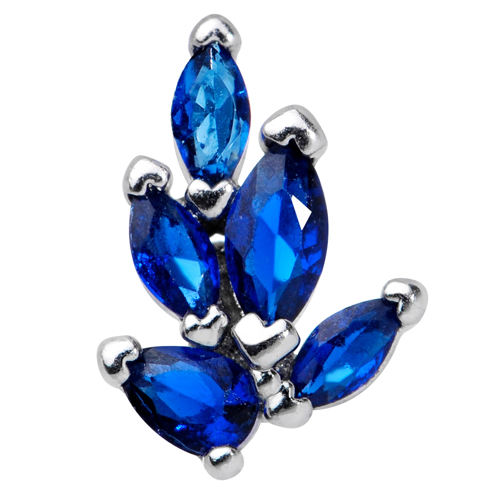 16G 1/4 Blue Gem Raindrop Cartilage Tragus Earring