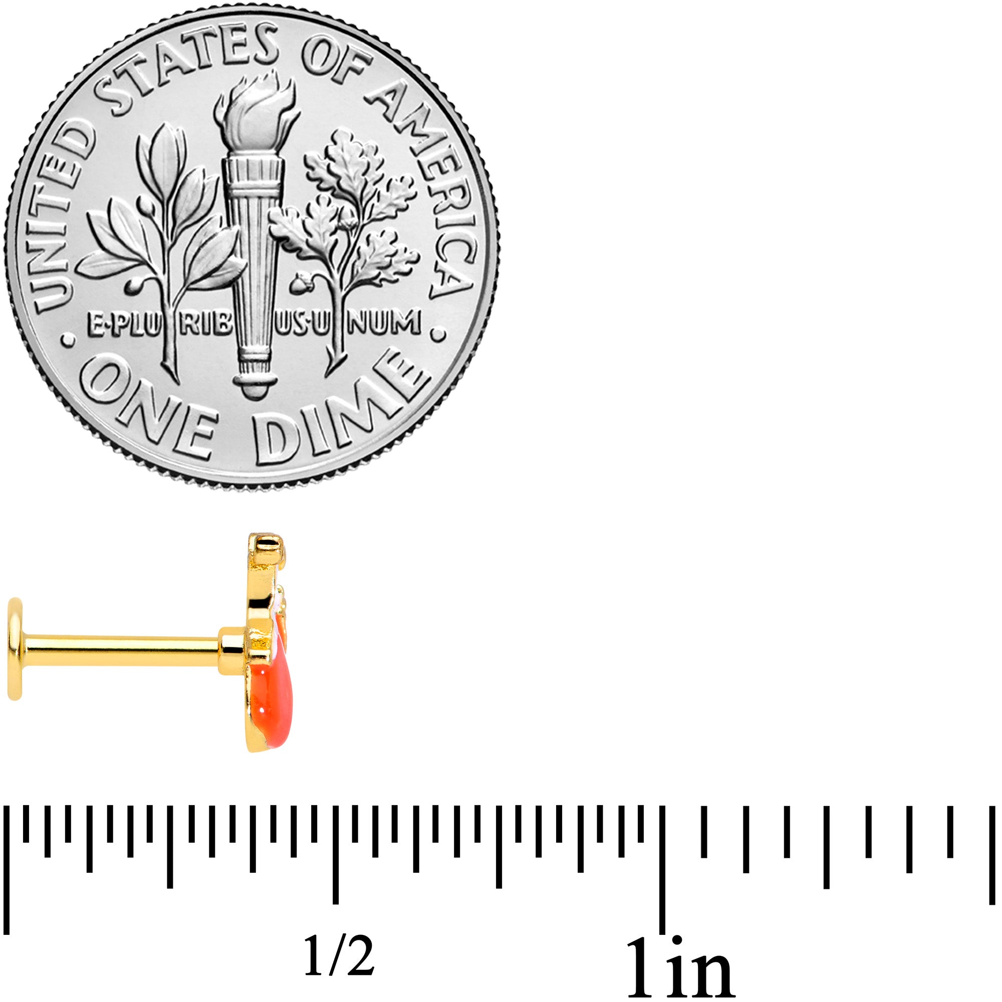 16G 5/16 Gold Tone Haunted Pumpkin Halloween Labret Monroe Tragus