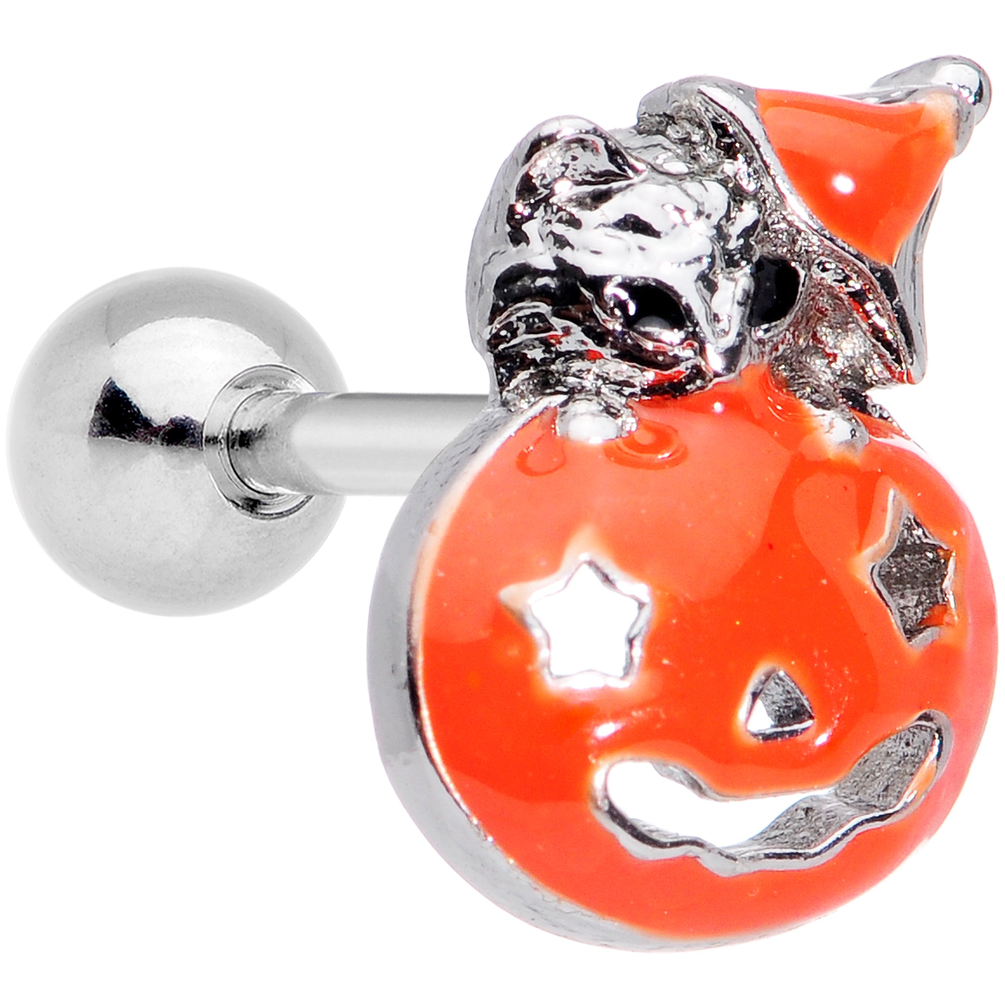 16G 1/4 Cat Pumpkin Halloween Cartilage Tragus