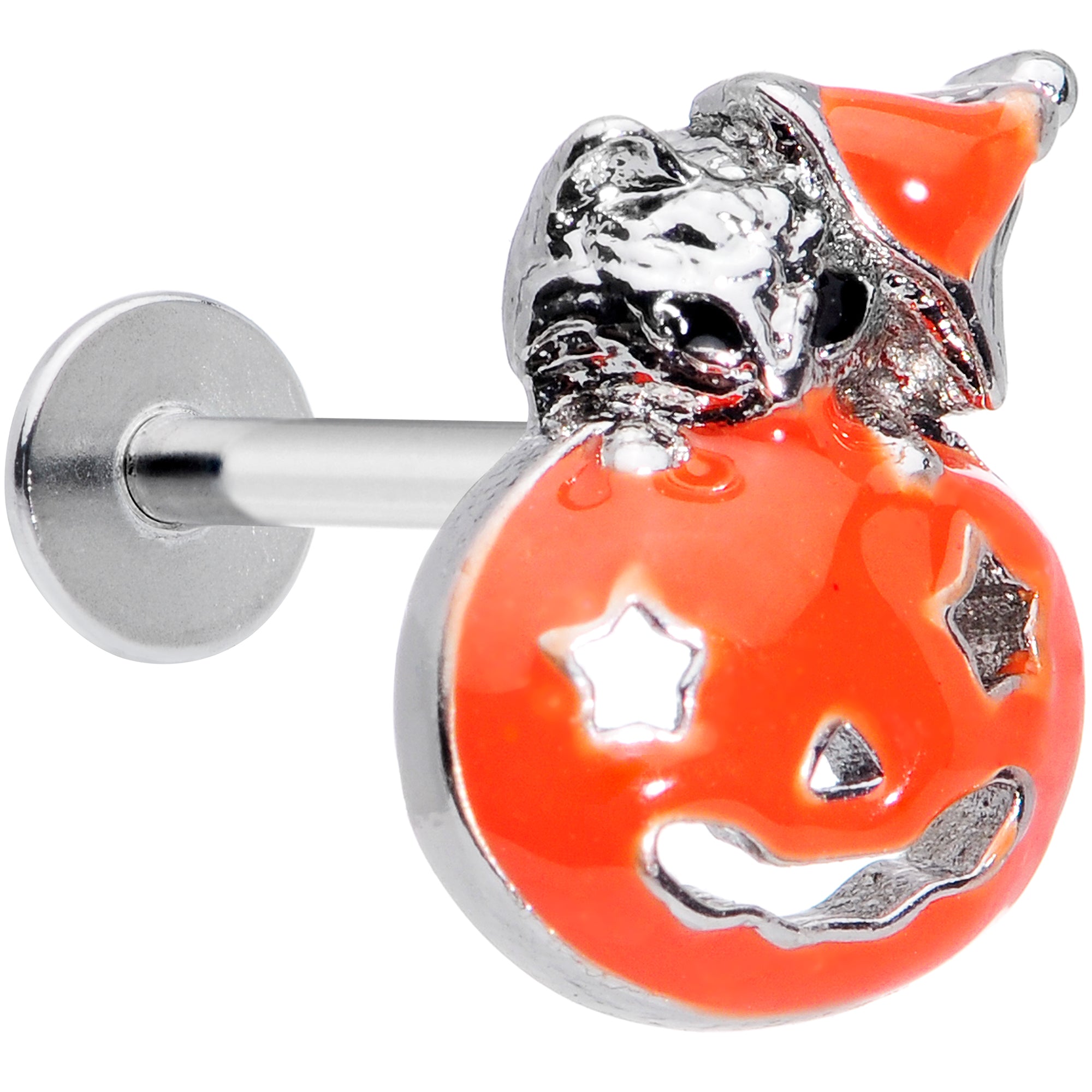 16G 5/16 Cat Pumpkin Halloween Labret Monroe Tragus