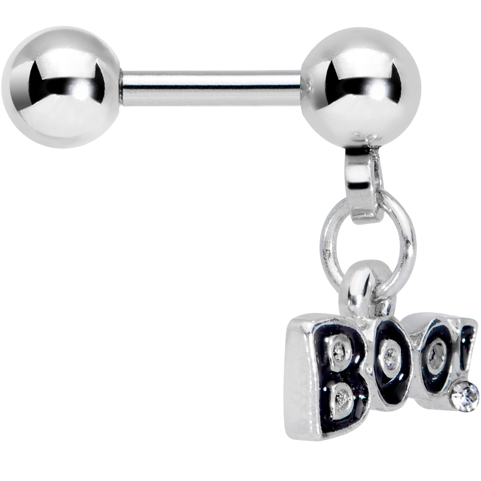 16G 1/4 Clear Gem Boo Halloween Dangle Cartilage Tragus Earring