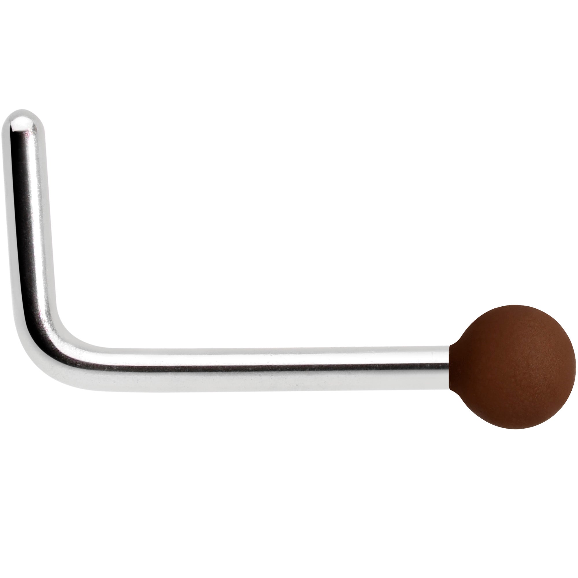 20G 7mm Dark Brown Matte 2mm L Shaped Nose Ring
