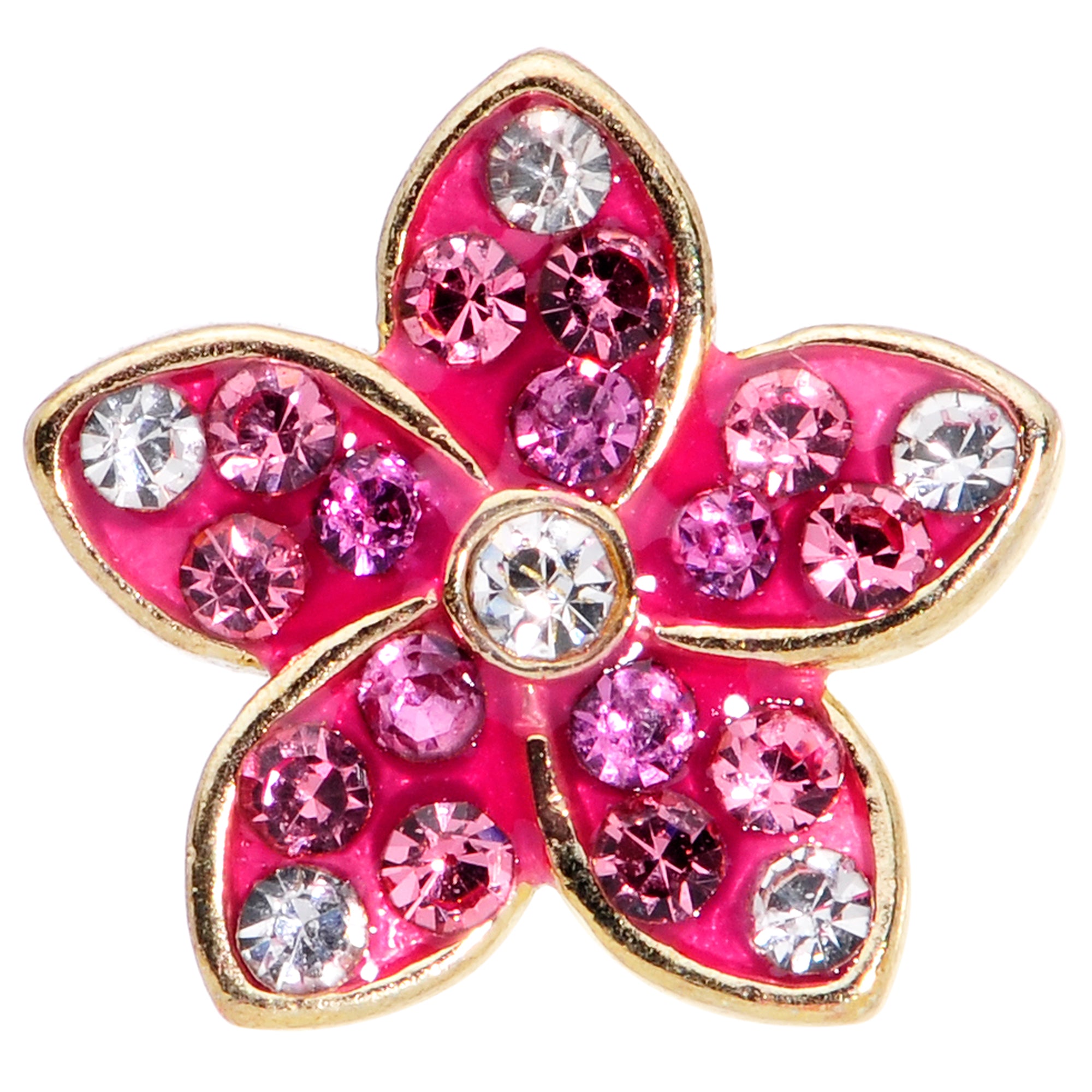 16G 5/16 Purple Gem Gold Hue Fabulous Flower Labret Monroe Tragus