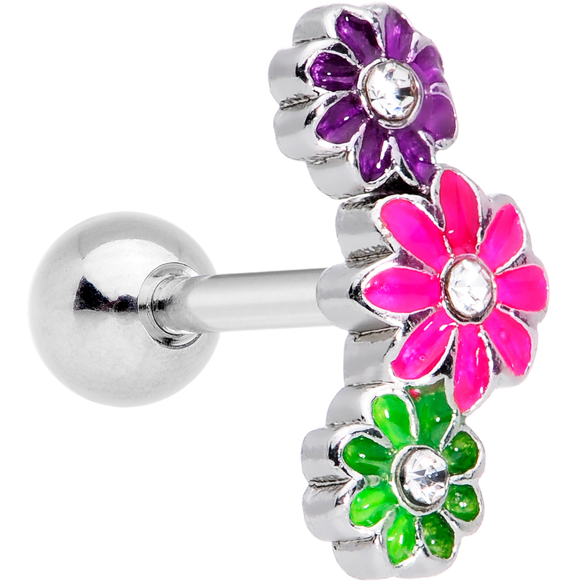 16G 5/16 Clear Gem Floral Garland Cartilage Tragus Earring