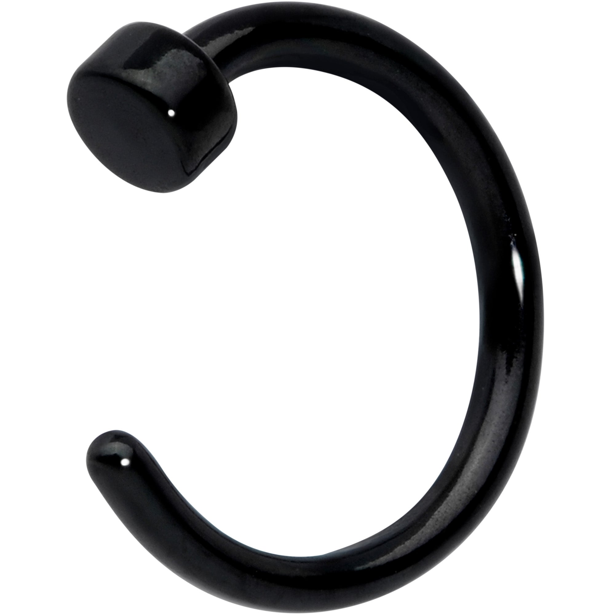 20G 1/4 Black Simple Disc Nose Hoop