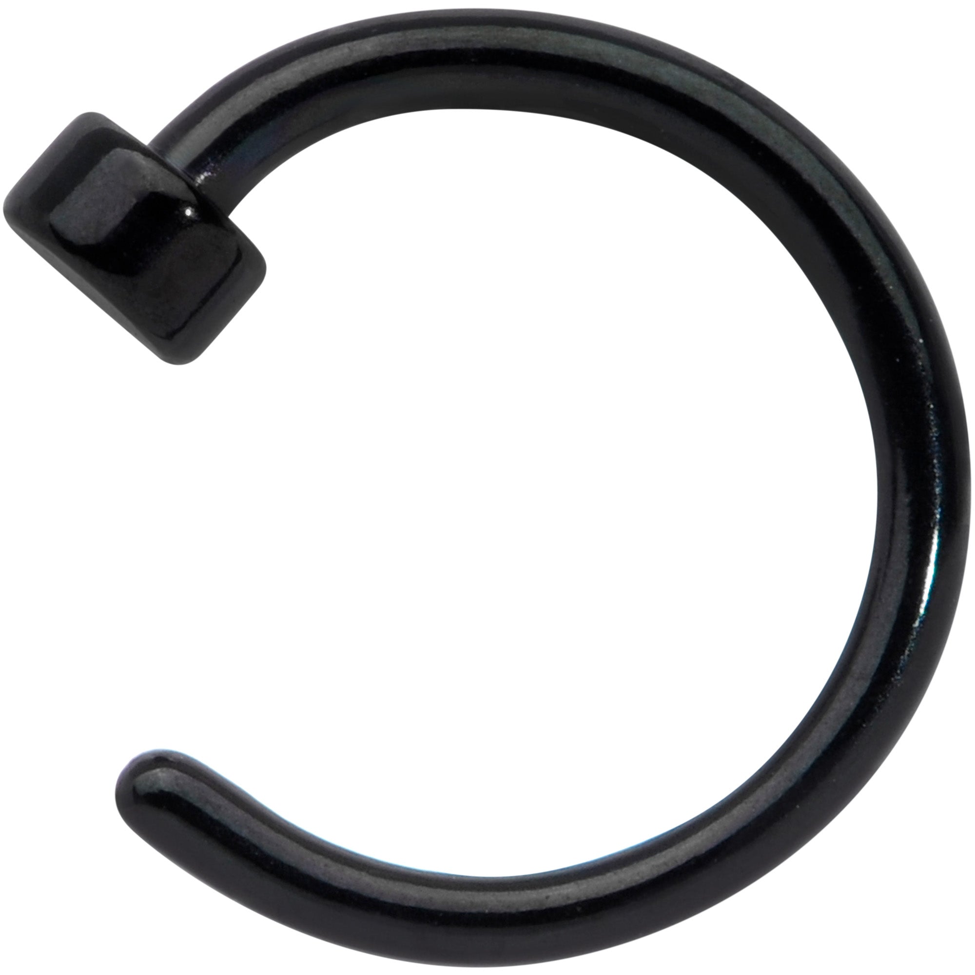 20G 1/4 Black Simple Disc Nose Hoop